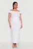 Plus Size Nylon Drawstring Off the Shoulder Top sold by Rainbow