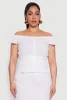 Plus Size Nylon Drawstring Off the Shoulder Top sold by Rainbow