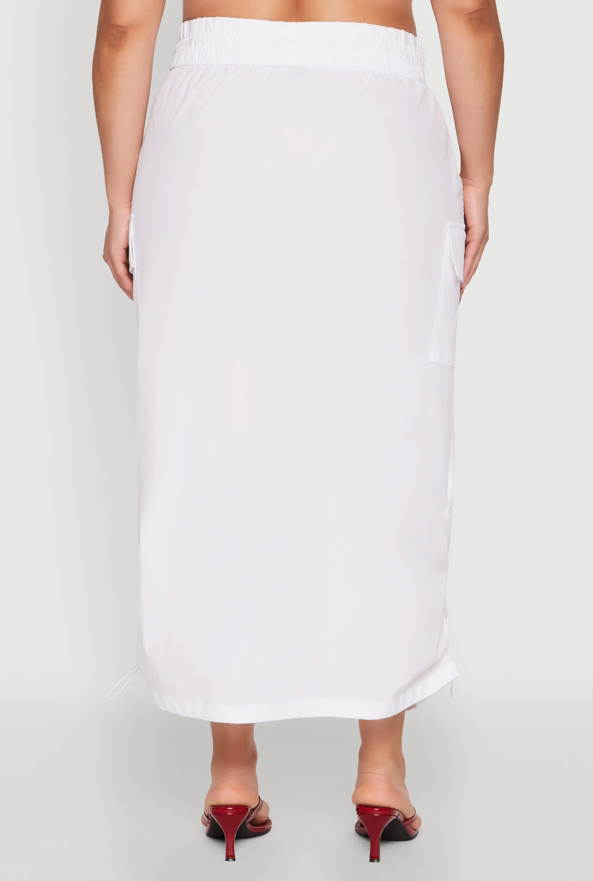 Plus Size Nylon Toggle Drawstring Maxi Skirt sold by Rainbow product image thumbnail 5