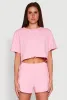Daisy Short Sleeve Drawstring Hem Crop Top sold by Rainbow