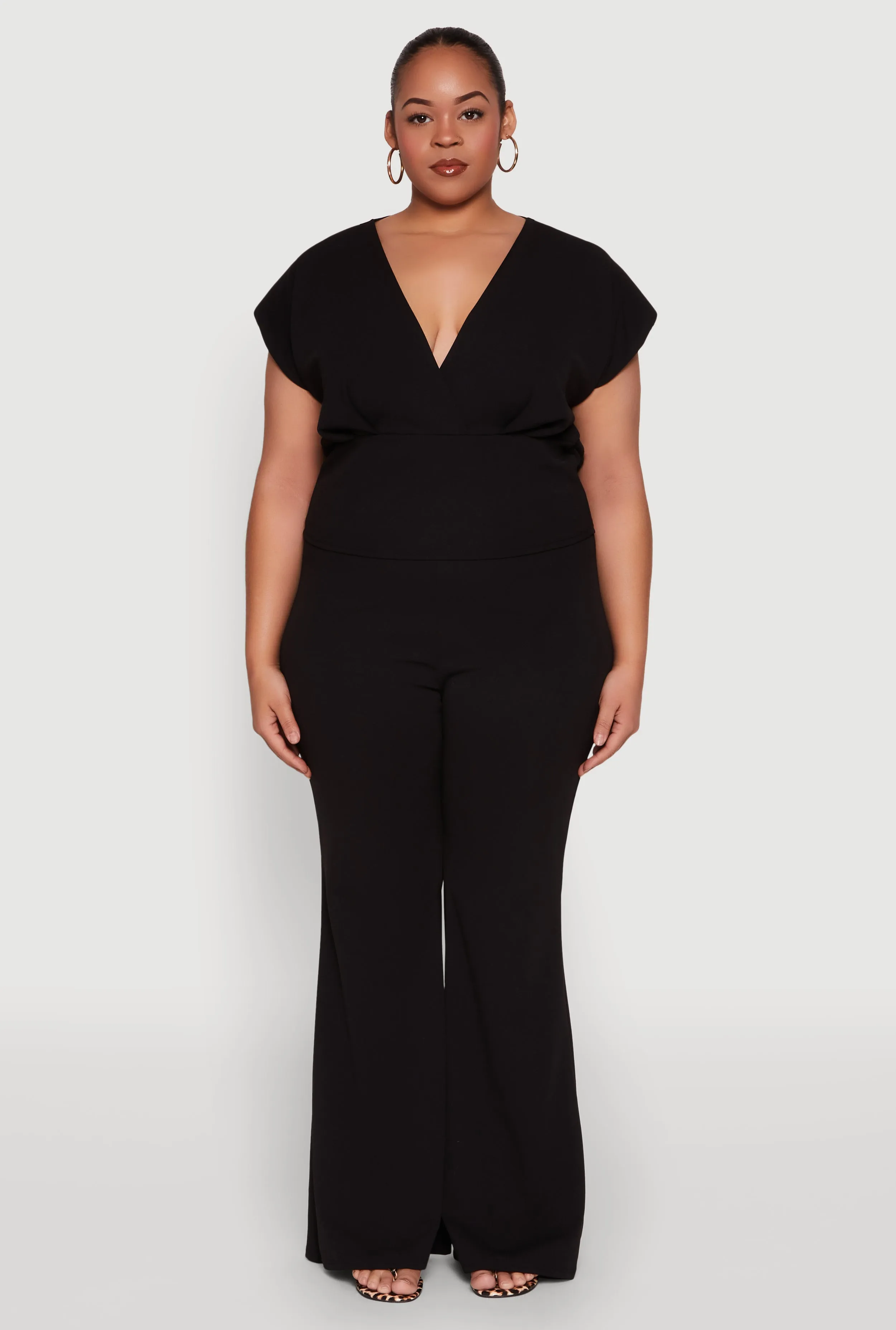 Plus Size High Waisted Flared Pants sold by Rainbow product image thumbnail 2