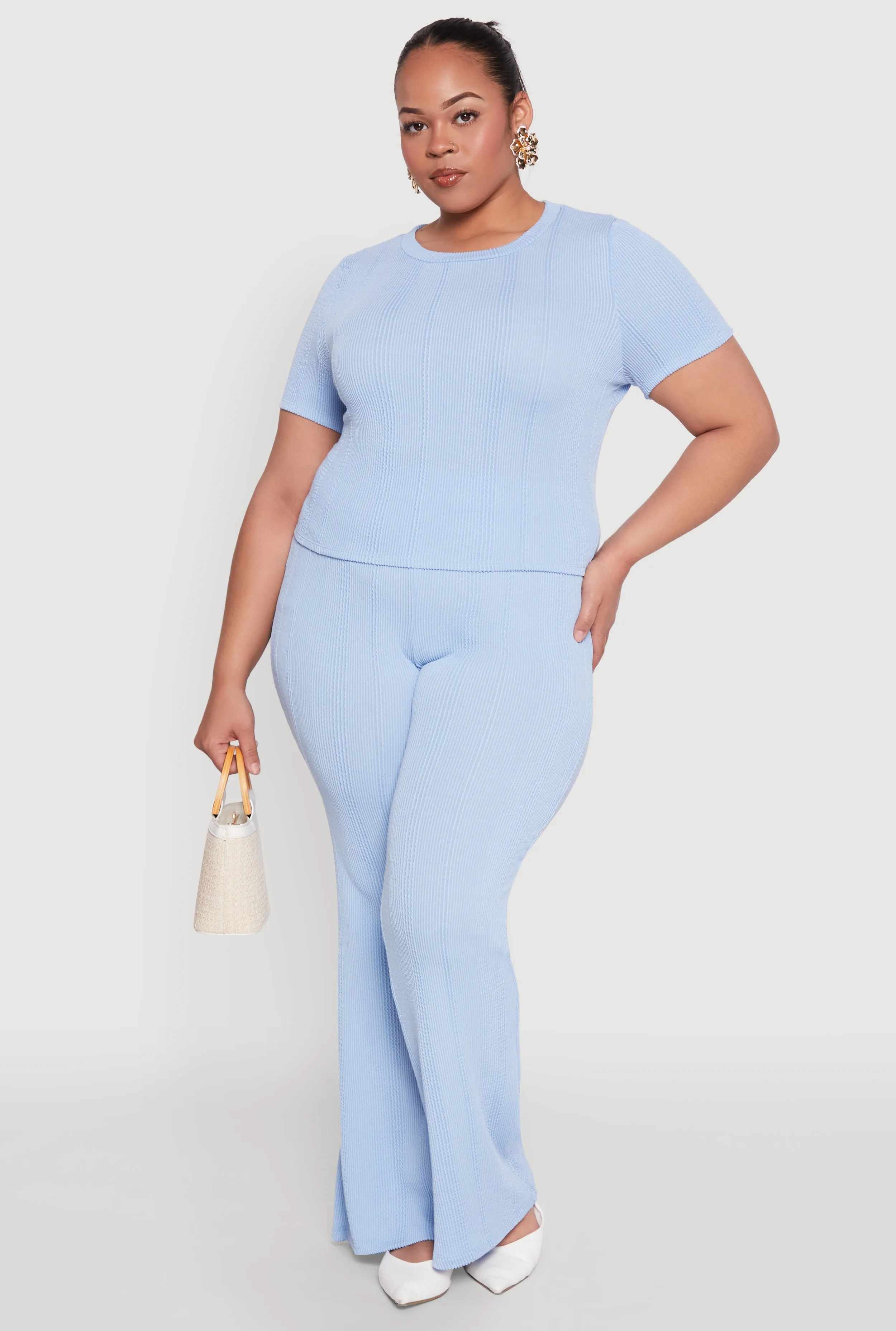 Plus Size Shadow Stripe Crop Top sold by Rainbow product image thumbnail 2