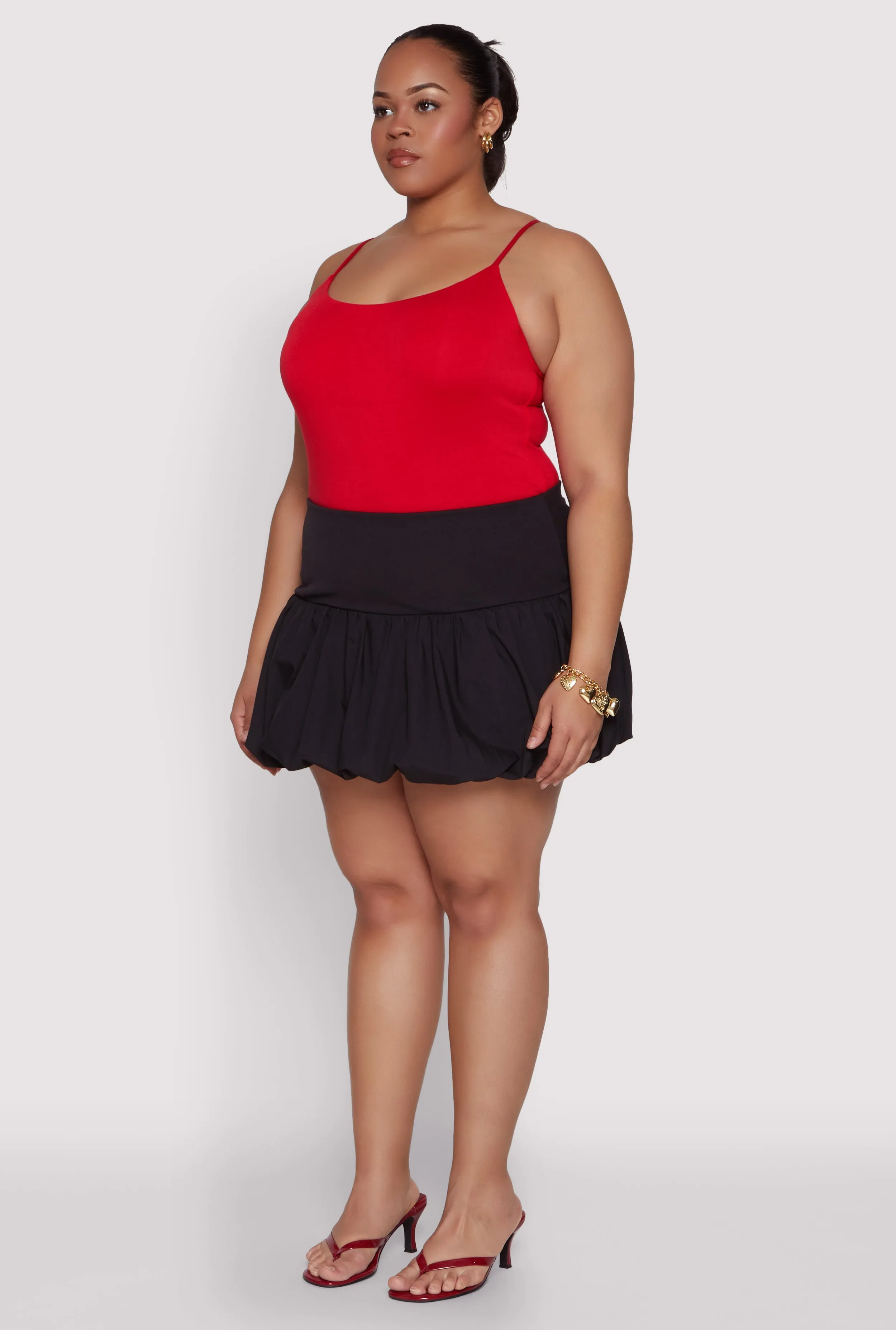 Plus Size Bubble Hem Mini Skirt sold by Rainbow product image thumbnail 3