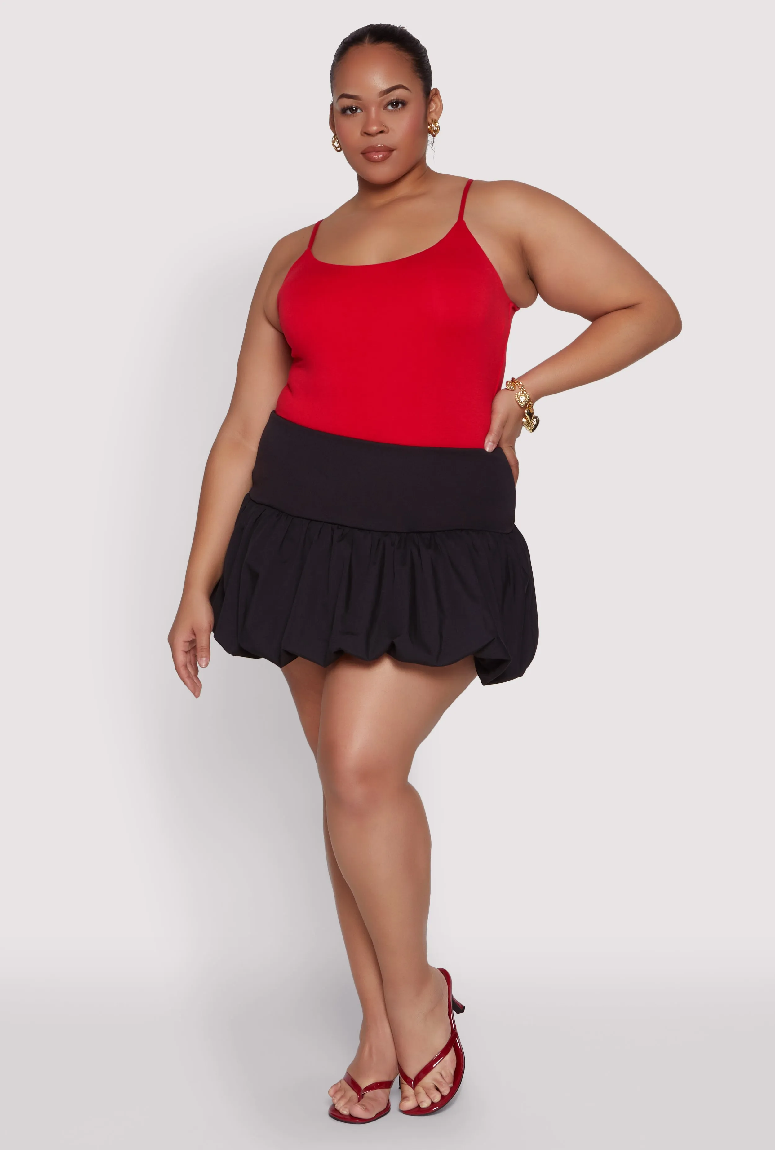 Plus Size Bubble Hem Mini Skirt sold by Rainbow product image thumbnail 2