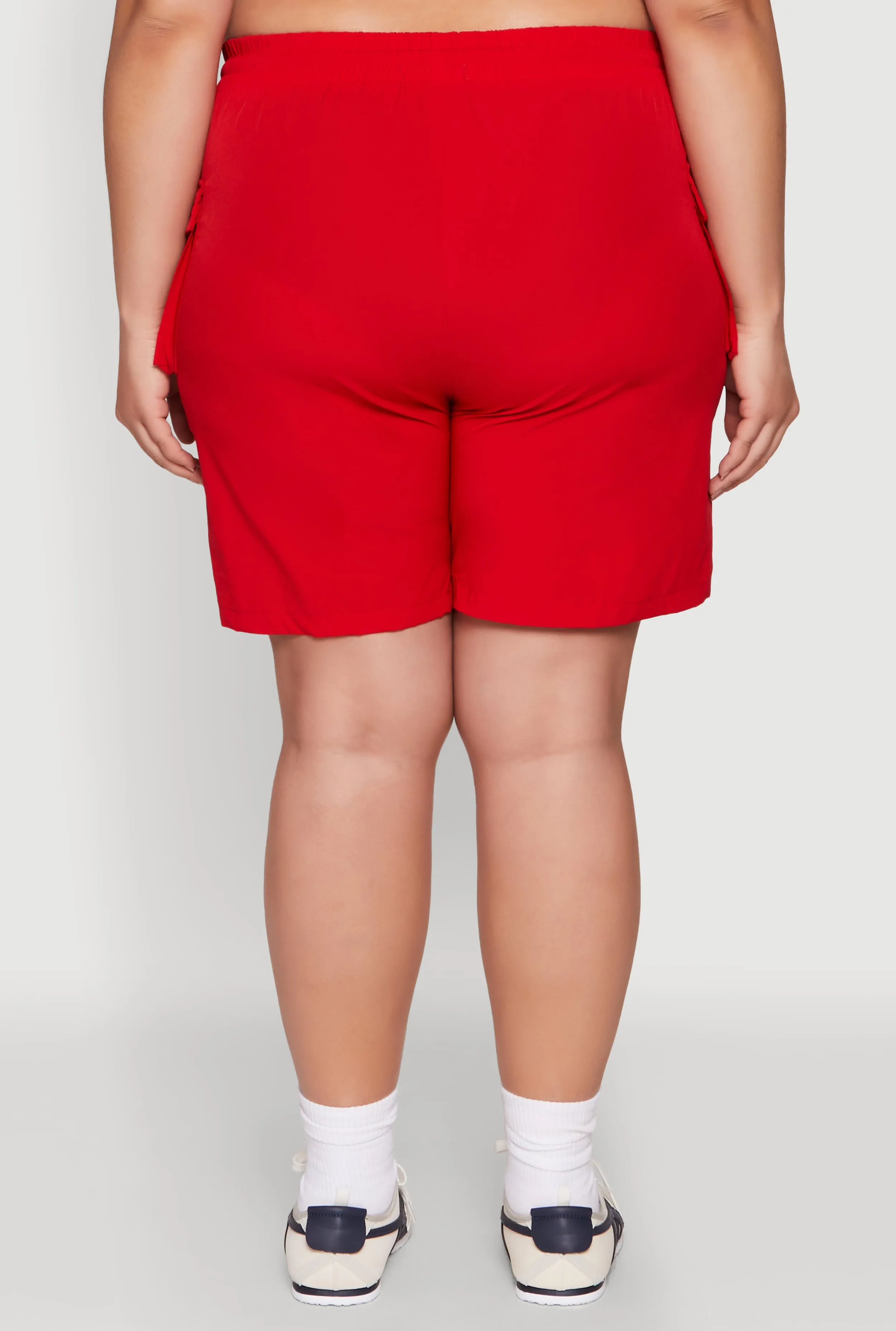 Plus Size Drawstring High Waisted Cargo Shorts sold by Rainbow product image thumbnail 5