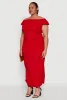 Plus Size Nylon Toggle Drawstring Off the Shoulder Top sold by Rainbow