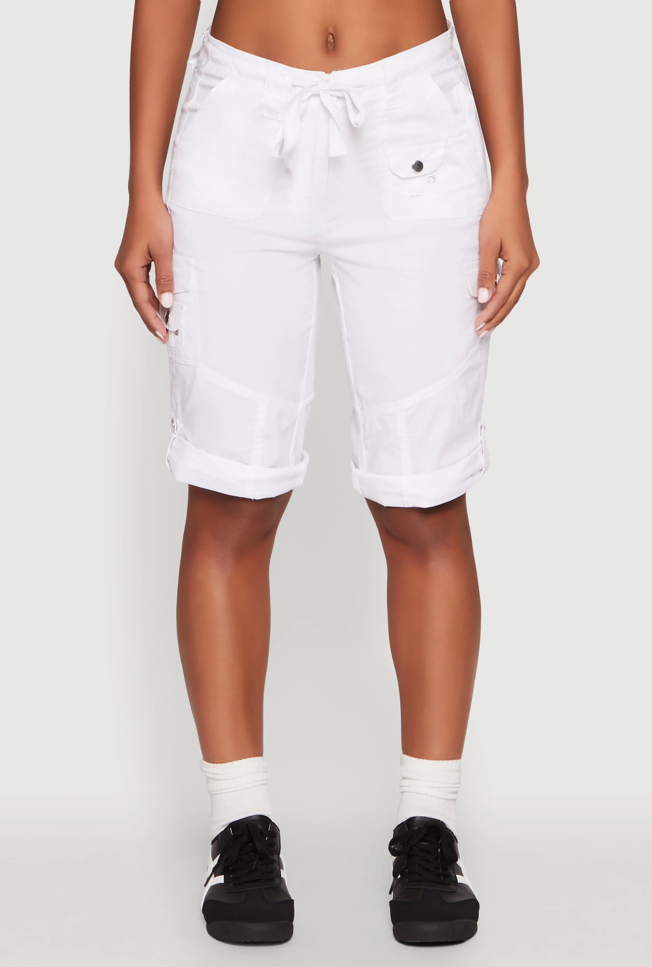 Faux Drawstring Waist Cargo Bermuda Shorts sold by Rainbow product image thumbnail 5