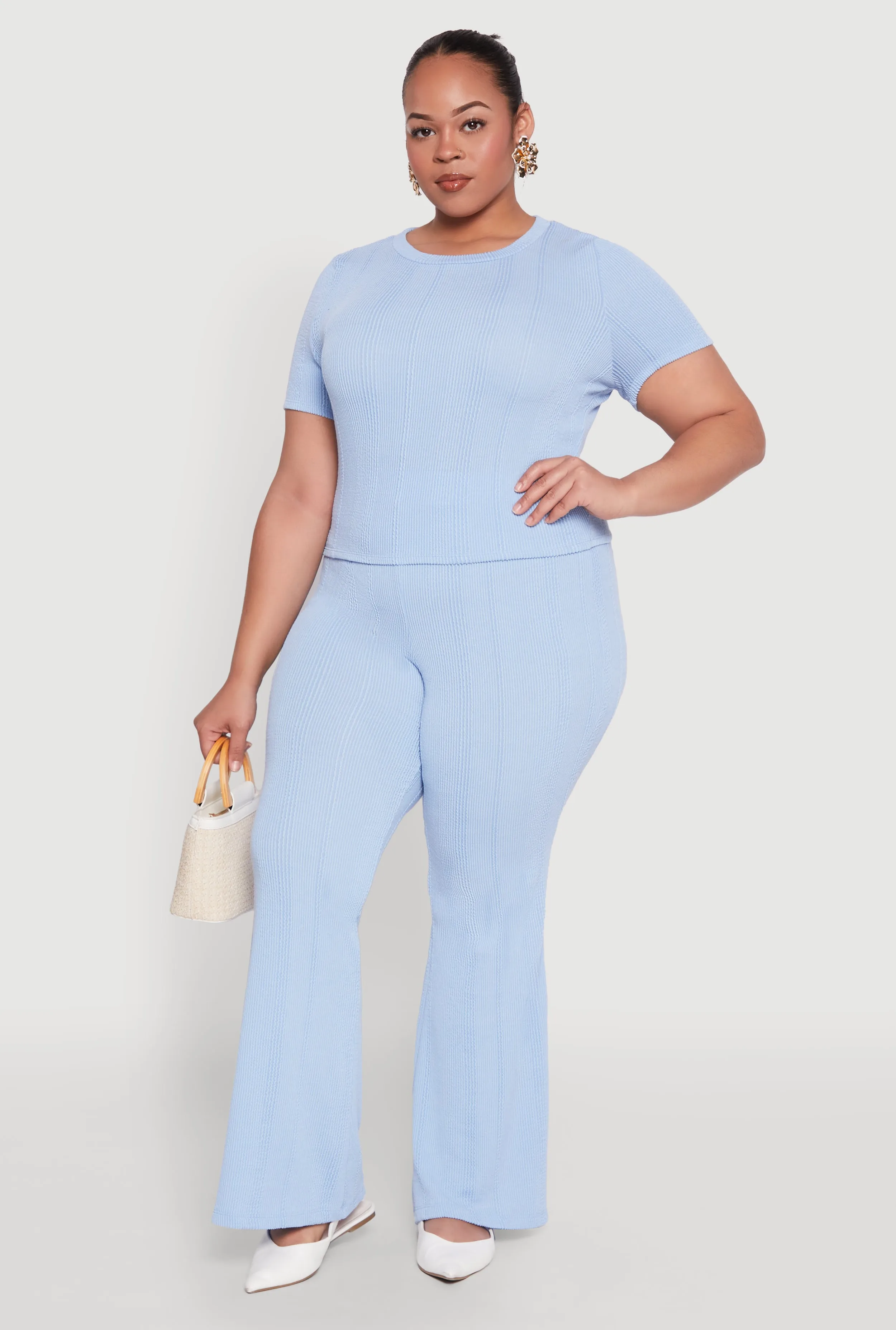 Plus Size Shadow Stripe Flared Pants sold by Rainbow product image thumbnail 2