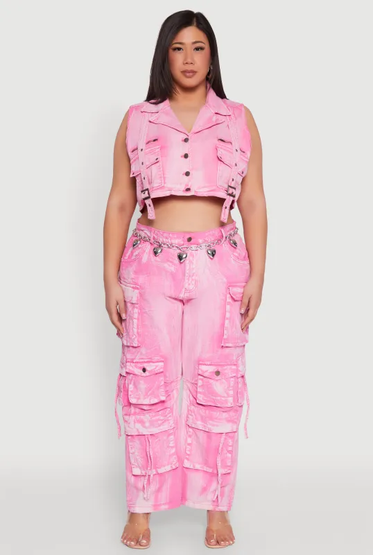 Plus Size Spoon Jeans Mineral Wash Cargo Jeans sold by Rainbow