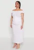 Plus Size Nylon Drawstring Cargo Maxi Skirt sold by Rainbow