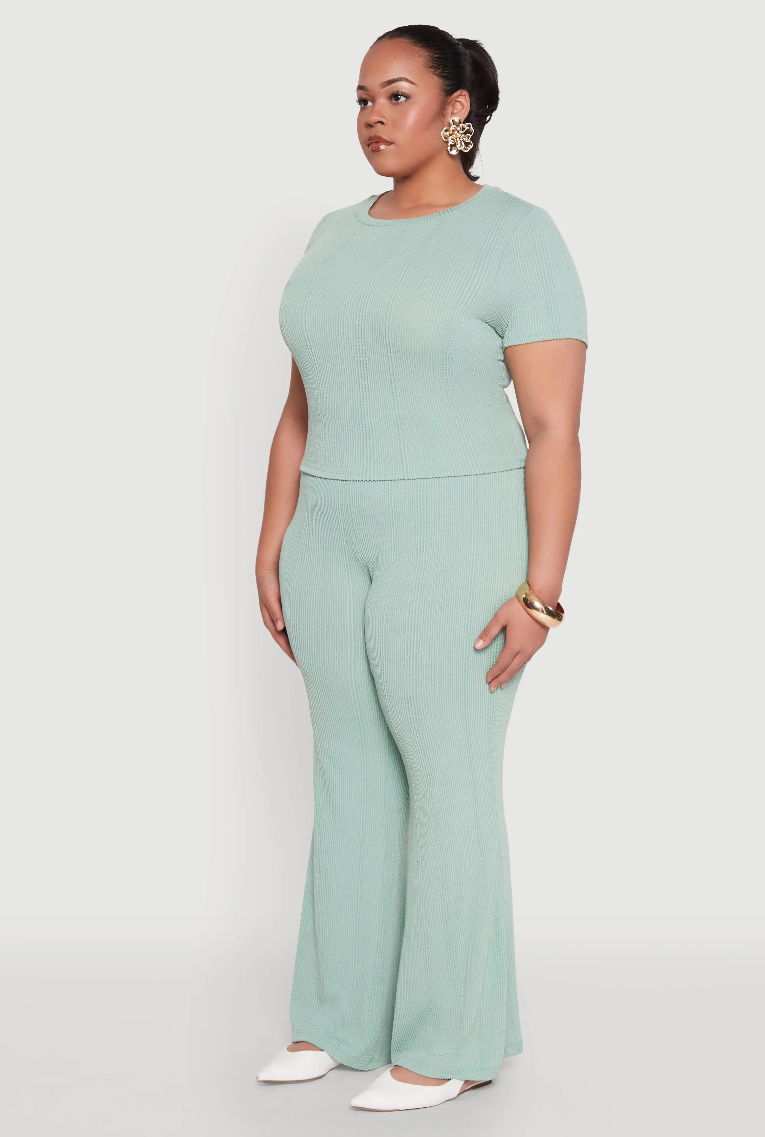 Plus Size Shadow Stripe Crop Top sold by Rainbow product image thumbnail 5