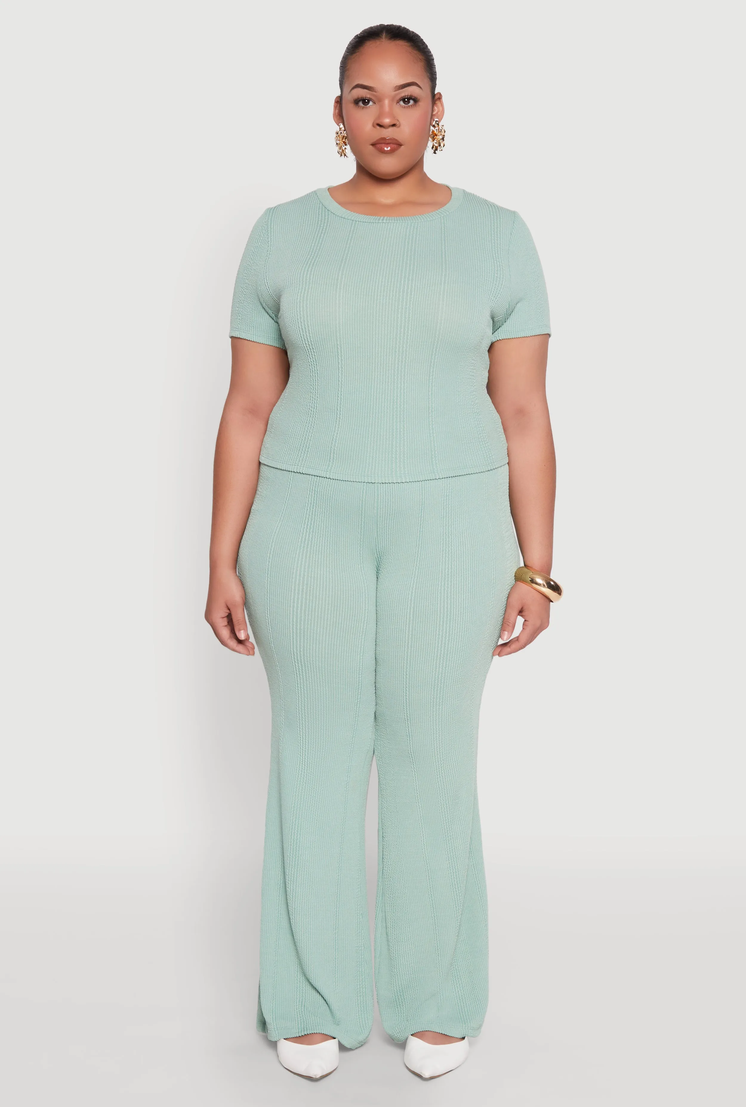 Plus Size Shadow Stripe Crop Top sold by Rainbow product image thumbnail 3