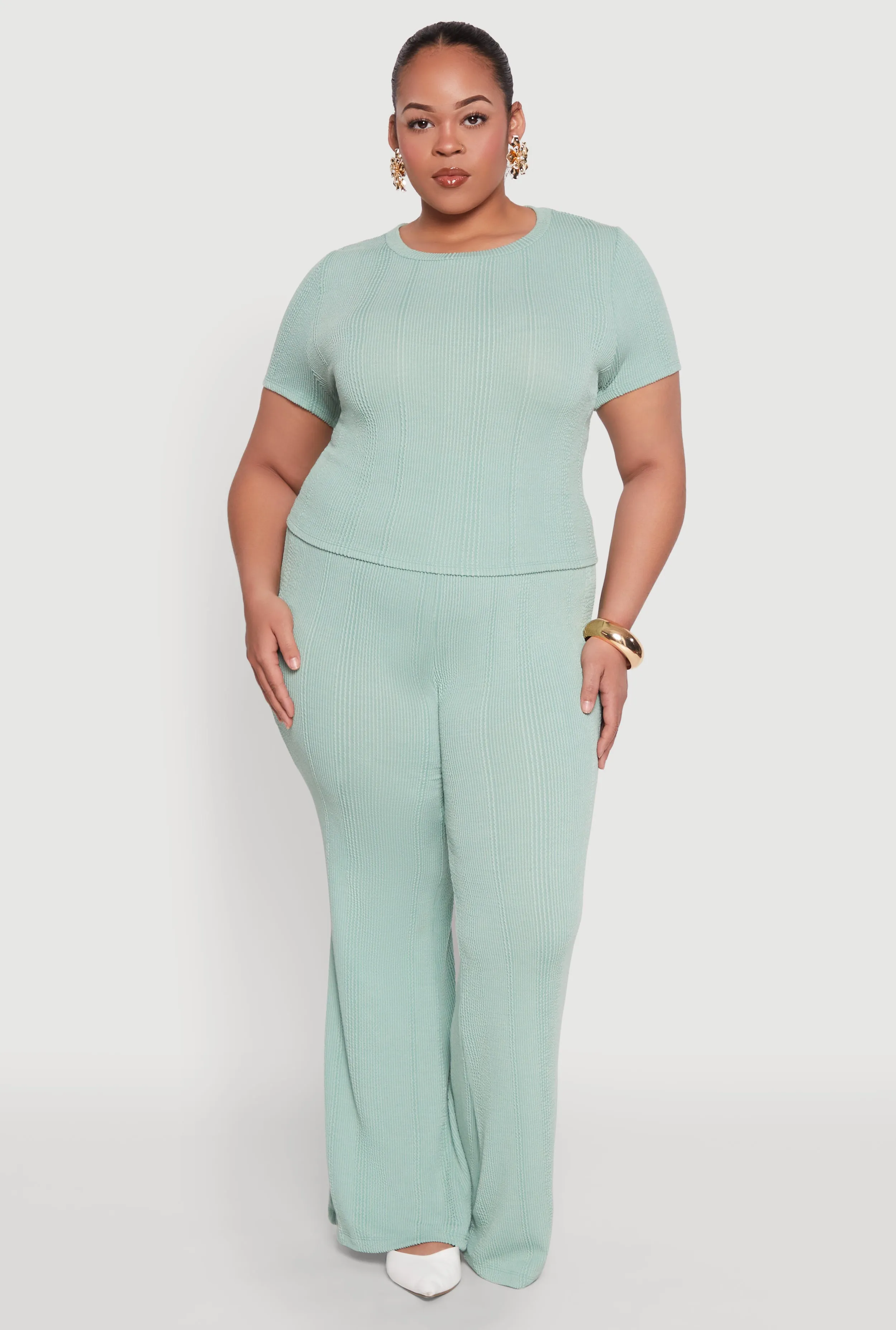 Plus Size Shadow Stripe Crop Top sold by Rainbow product image thumbnail 2