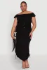 Plus Size Nylon Toggle Drawstring Off the Shoulder Top sold by Rainbow