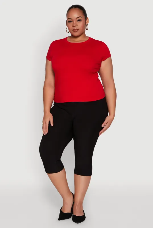 Plus Size Short Sleeve Crew Neck Tee sold by Rainbow