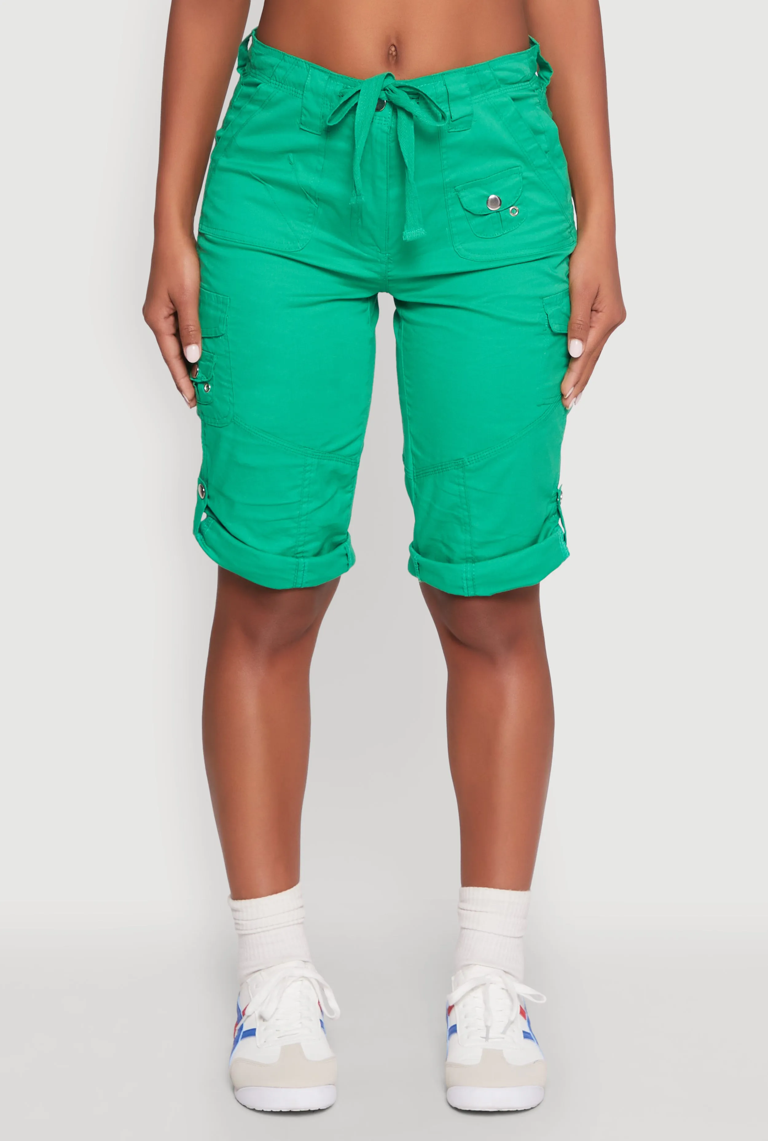 Faux Drawstring Waist Cargo Bermuda Shorts sold by Rainbow product image thumbnail 5