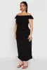 Plus Size Nylon Drawstring Off the Shoulder Top sold by Rainbow