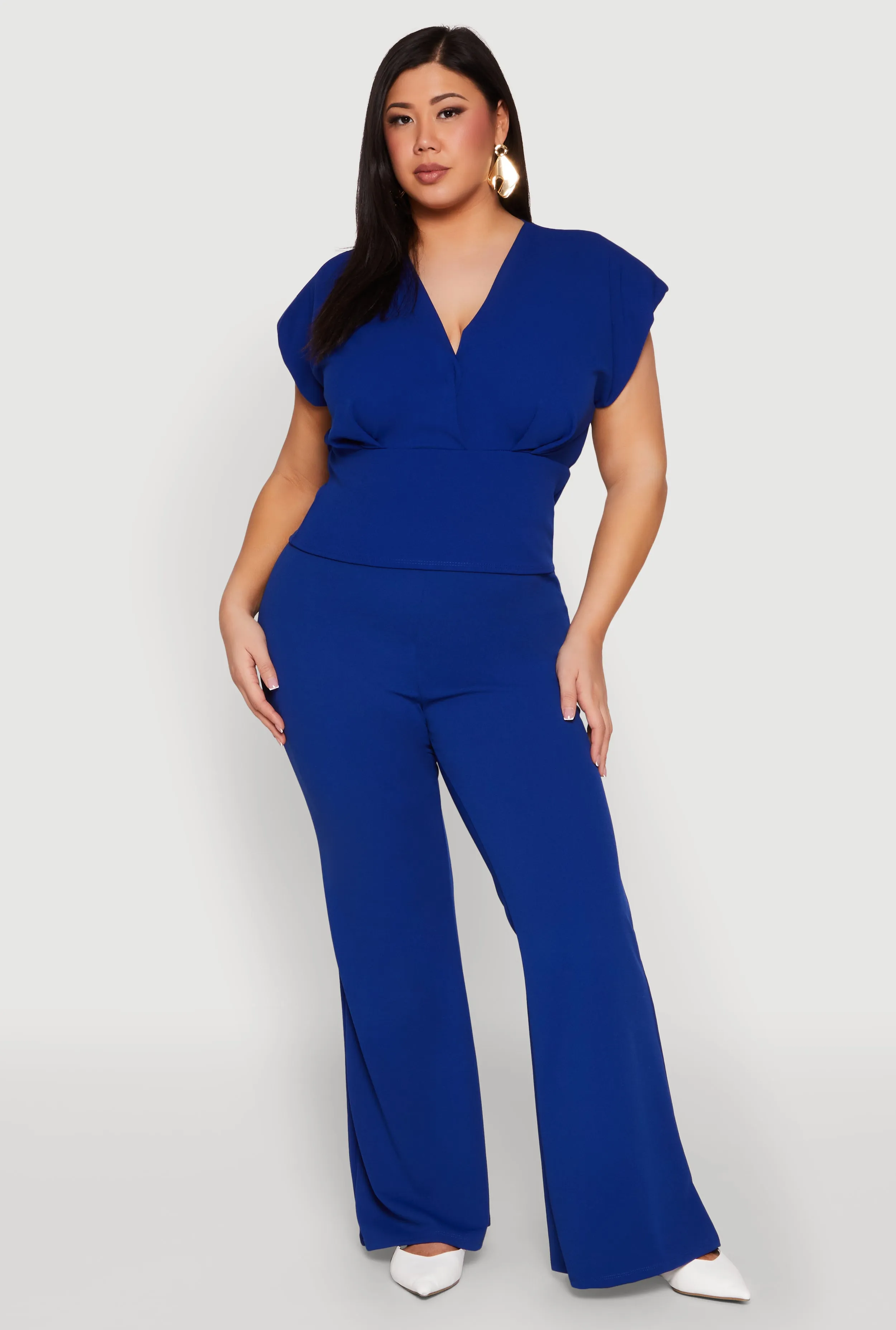 Plus Size High Waisted Flared Pants sold by Rainbow