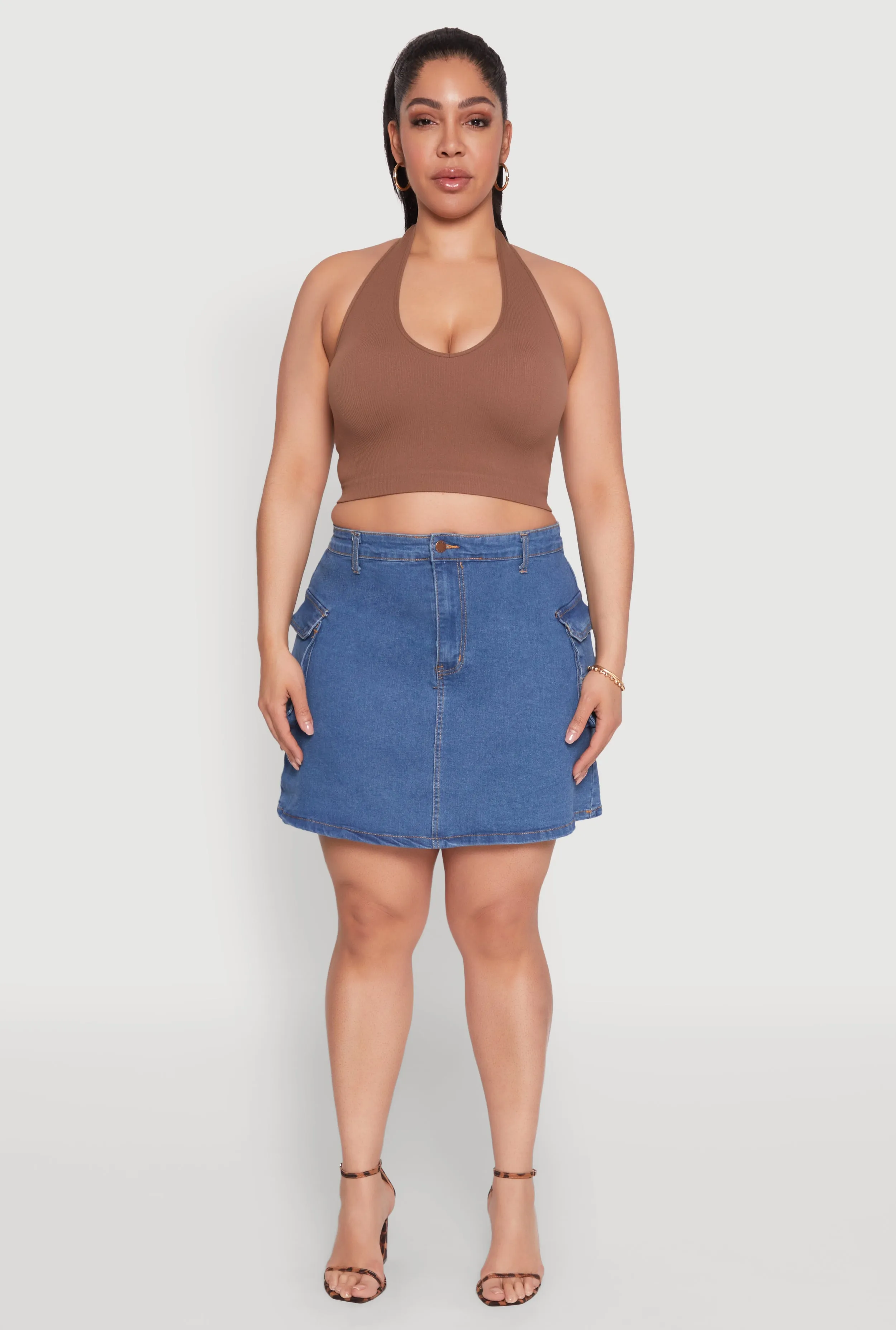 Plus Size Daisy Denim Cargo Skirt sold by Rainbow product image thumbnail 2