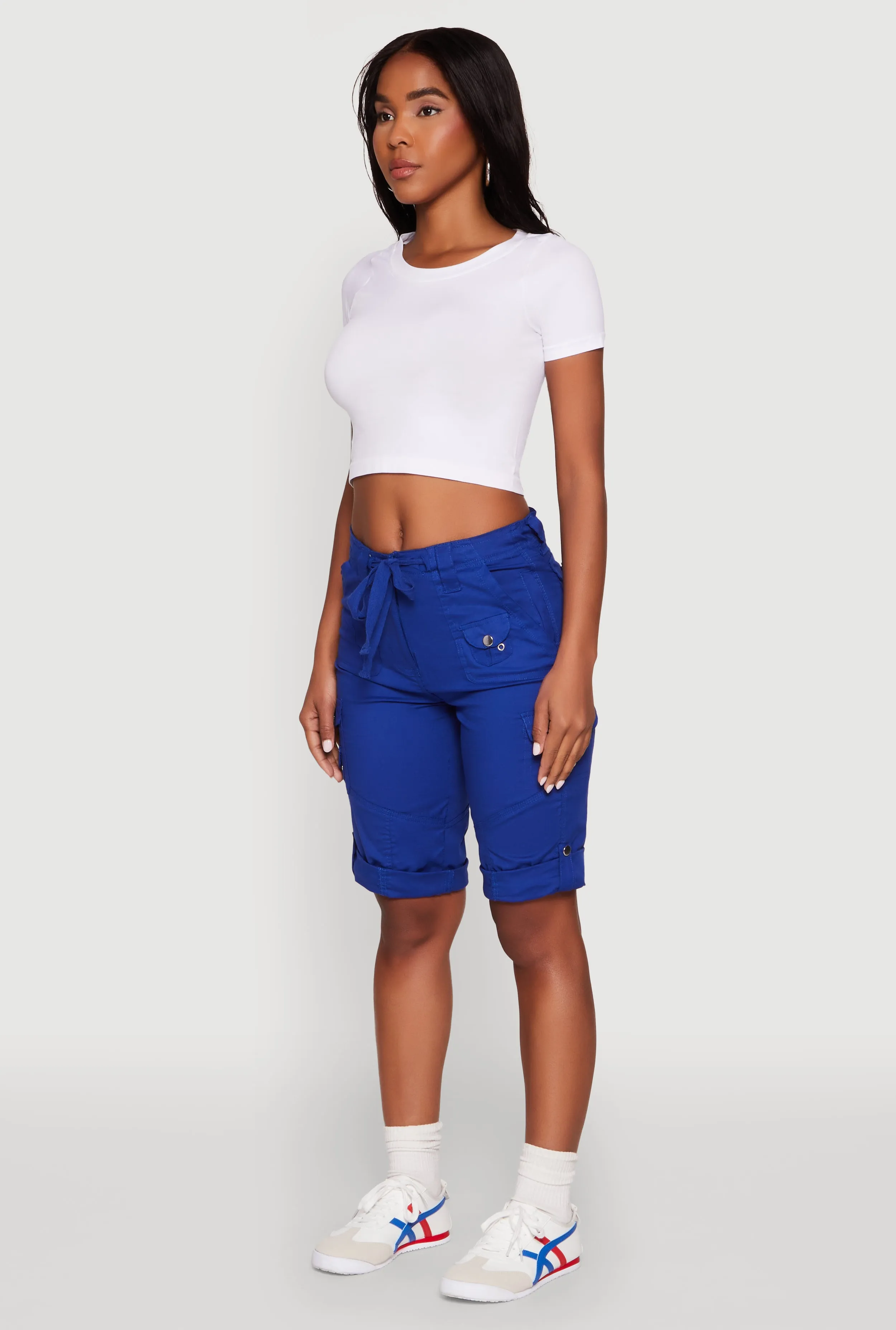 Faux Drawstring Waist Cargo Bermuda Shorts sold by Rainbow product image thumbnail 3