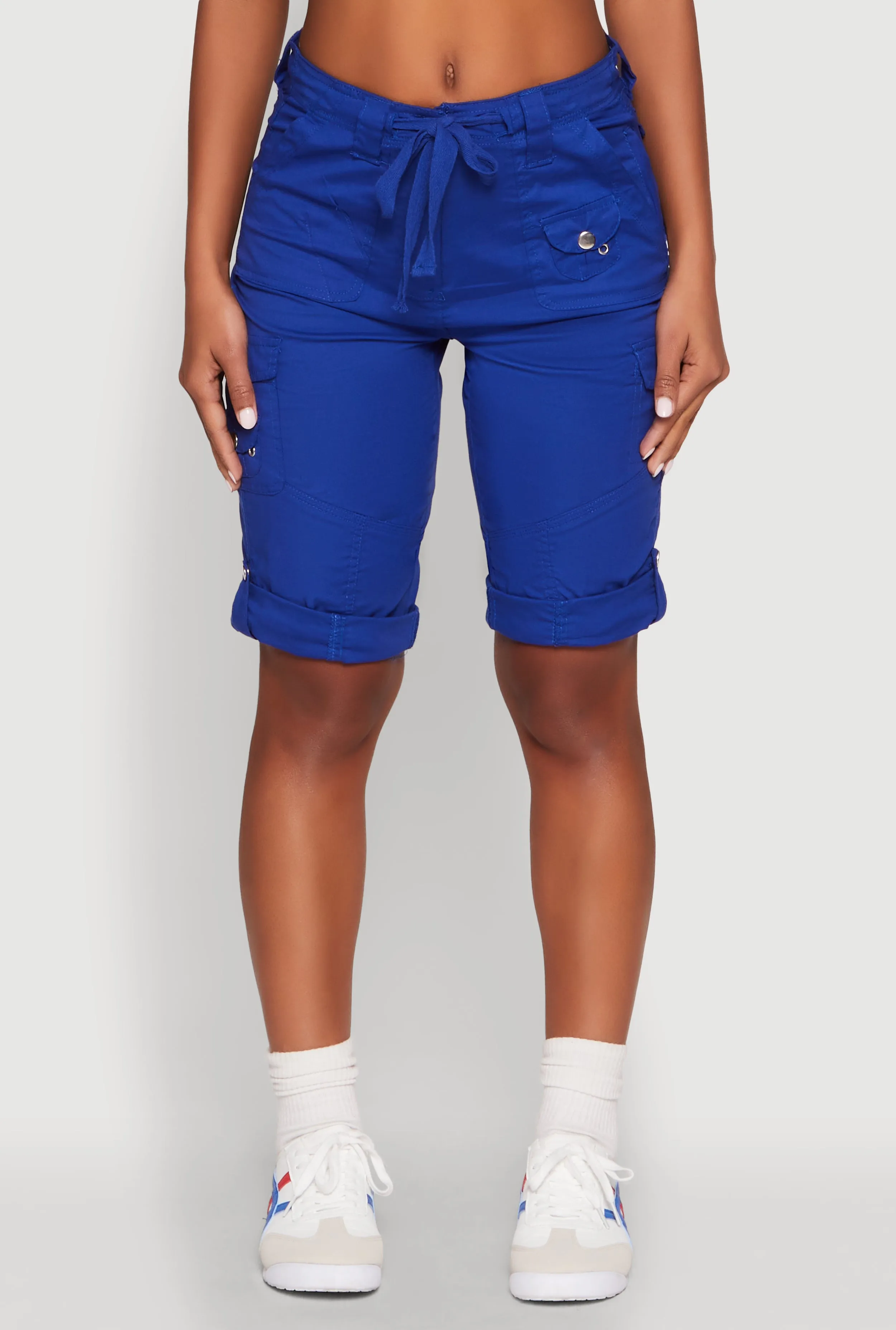 Faux Drawstring Waist Cargo Bermuda Shorts sold by Rainbow product image thumbnail 5