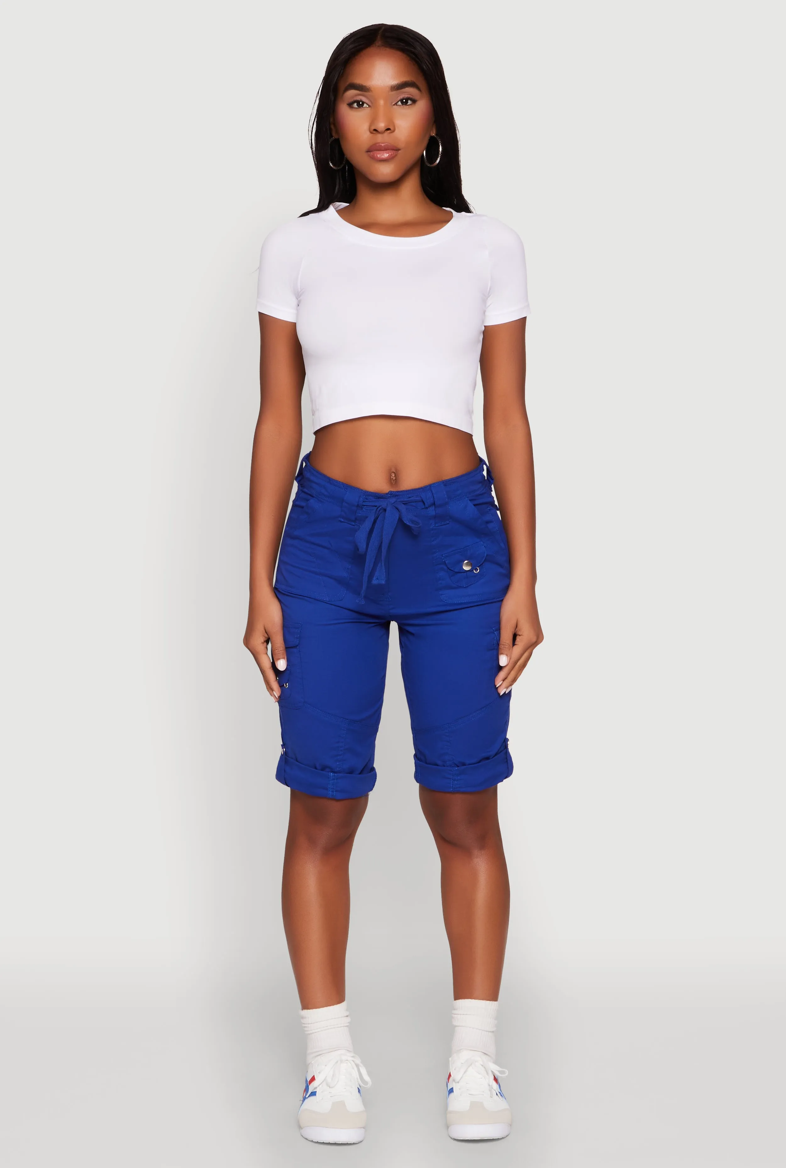 Faux Drawstring Waist Cargo Bermuda Shorts sold by Rainbow product image thumbnail 2