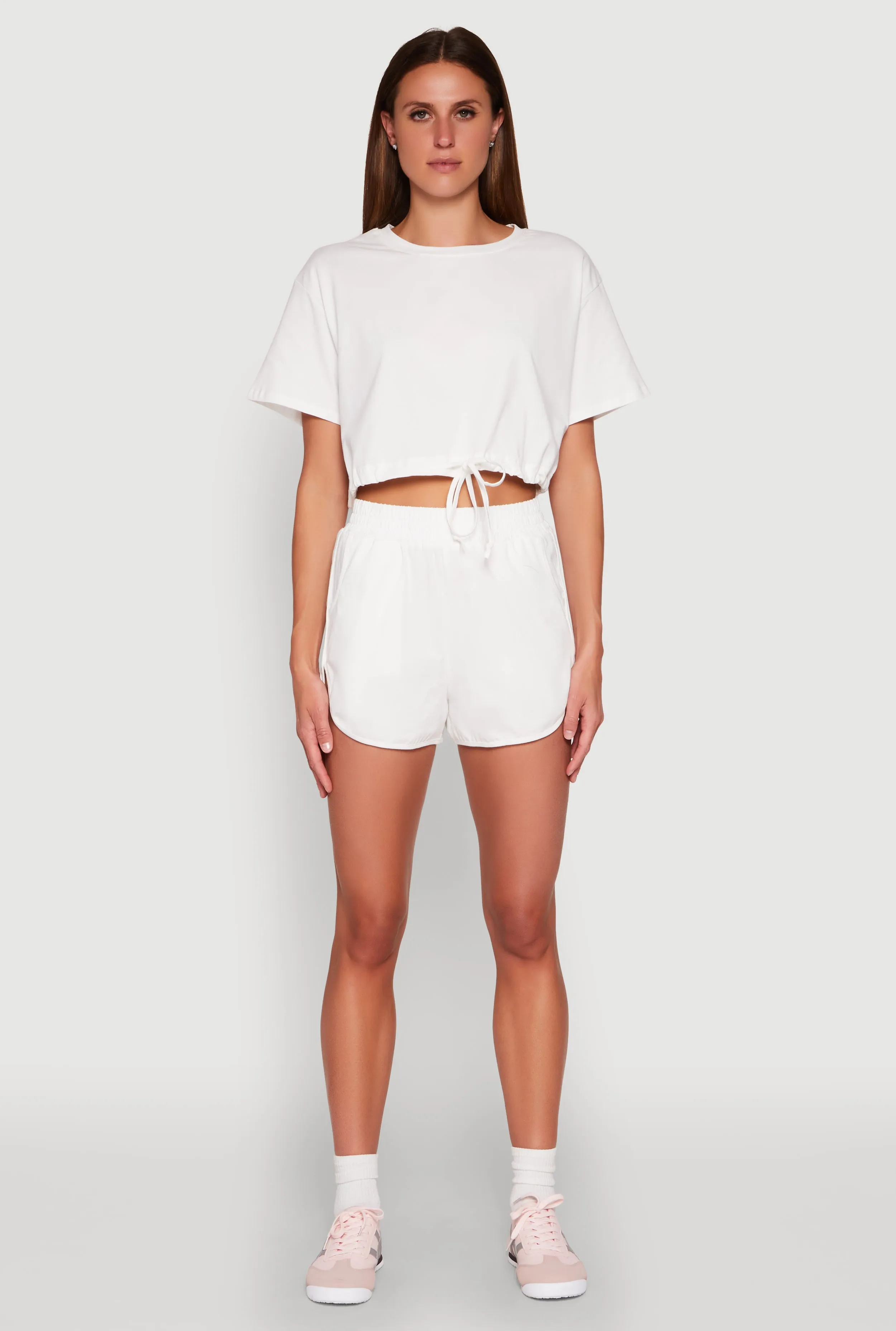 Daisy Short Sleeve Drawstring Hem Crop Top sold by Rainbow product image thumbnail 3