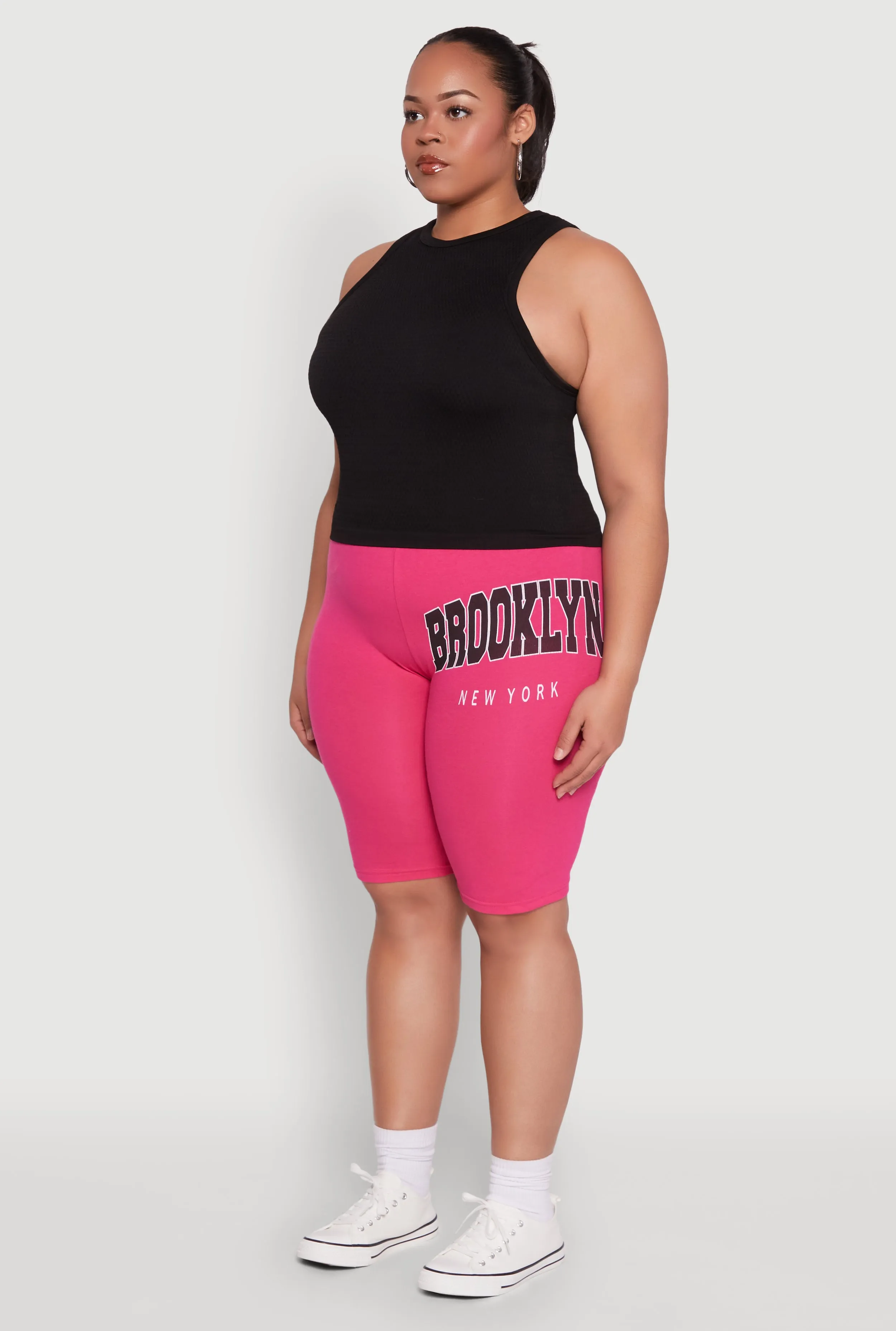 Plus Size Brooklyn New York Biker Shorts sold by Rainbow product image thumbnail 3