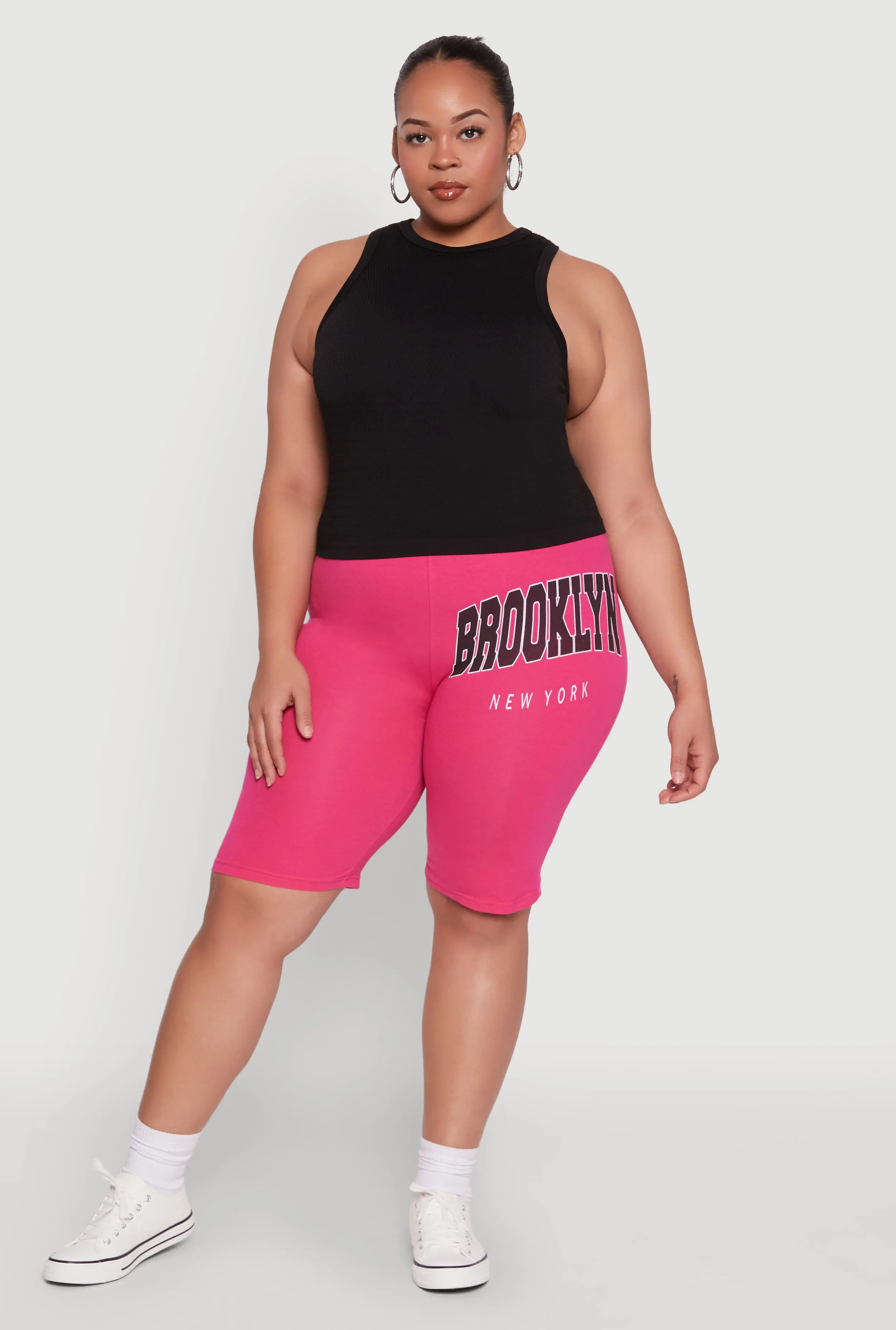 Plus Size Brooklyn New York Biker Shorts sold by Rainbow