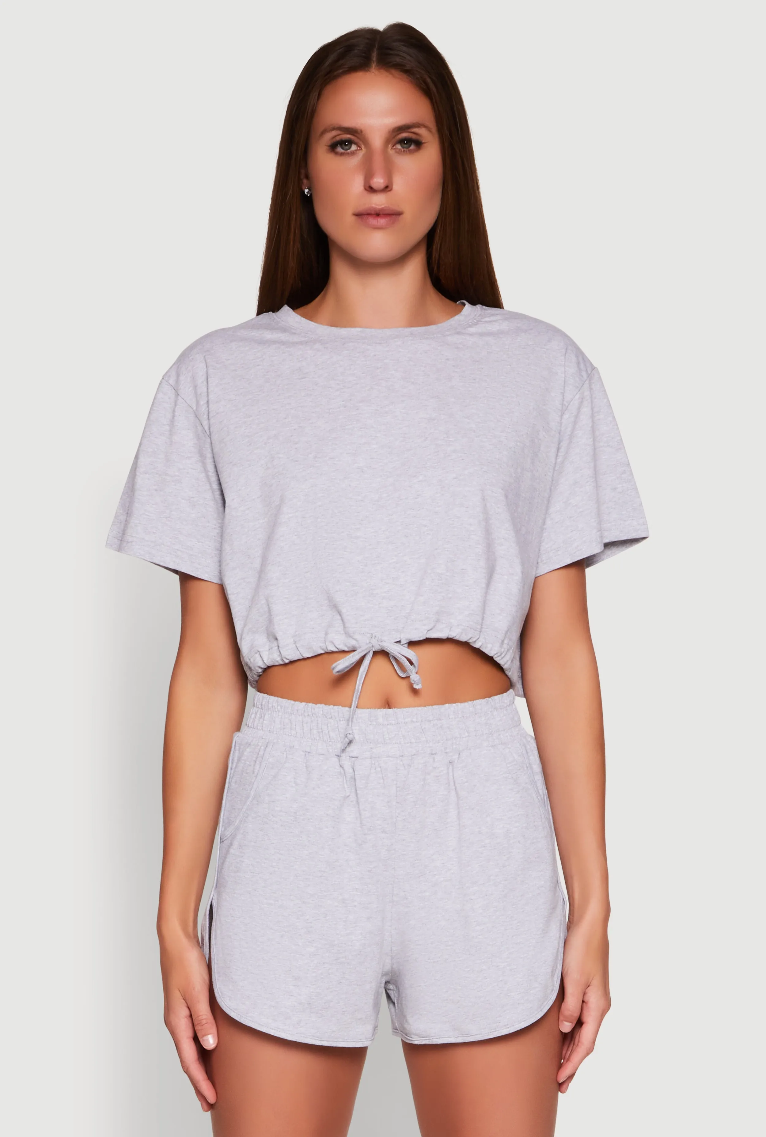 Daisy Short Sleeve Drawstring Hem Crop Top sold by Rainbow