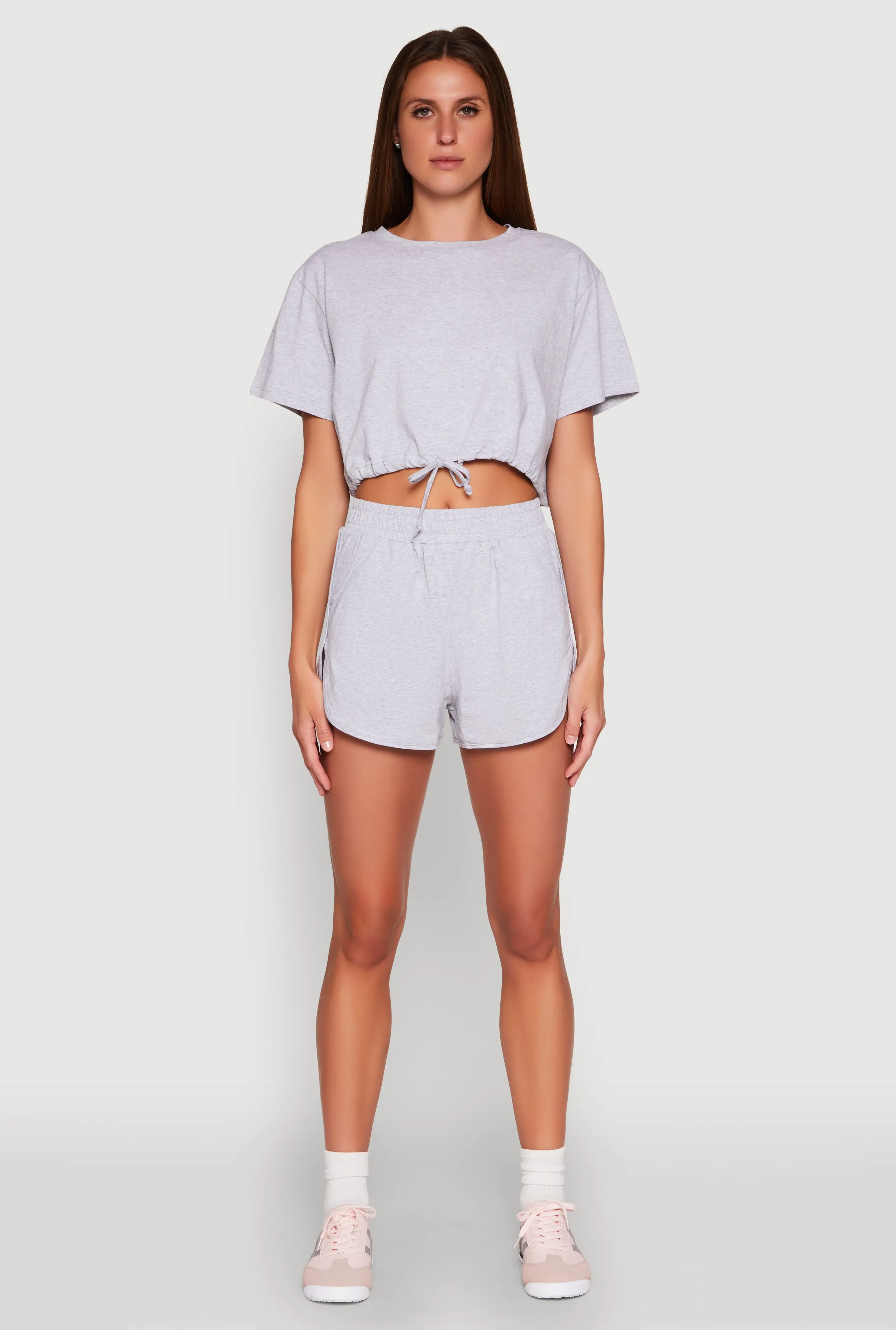 Daisy Short Sleeve Drawstring Hem Crop Top sold by Rainbow product image thumbnail 3