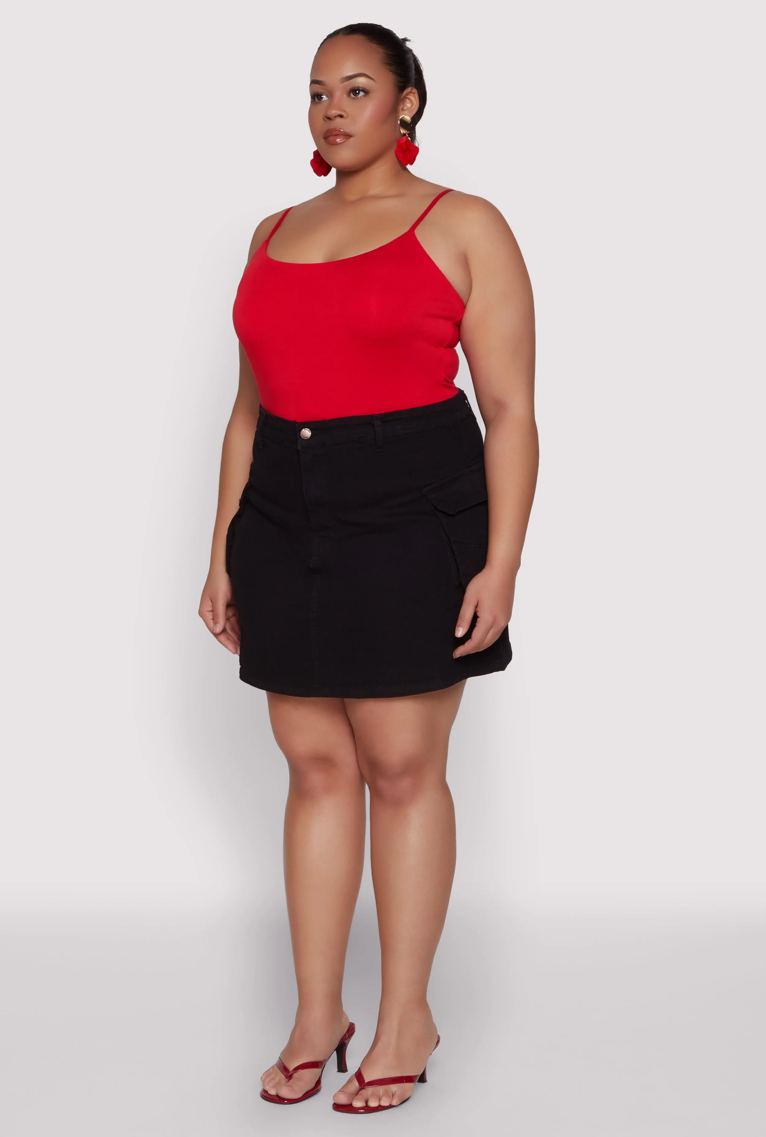 Plus Size Daisy Denim Cargo Skirt sold by Rainbow product image thumbnail 3