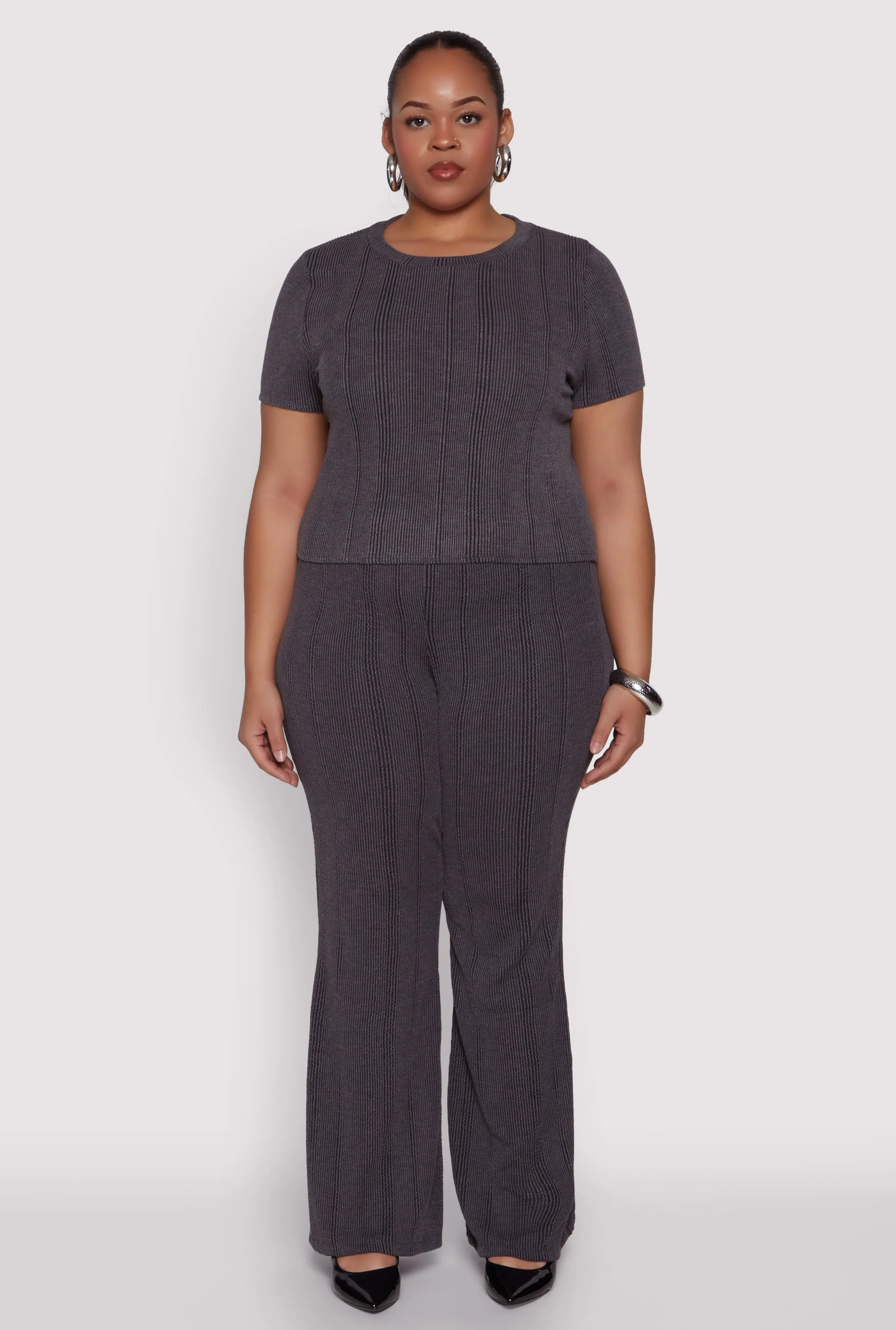 Plus Size Shadow Stripe Crop Top sold by Rainbow product image thumbnail 2