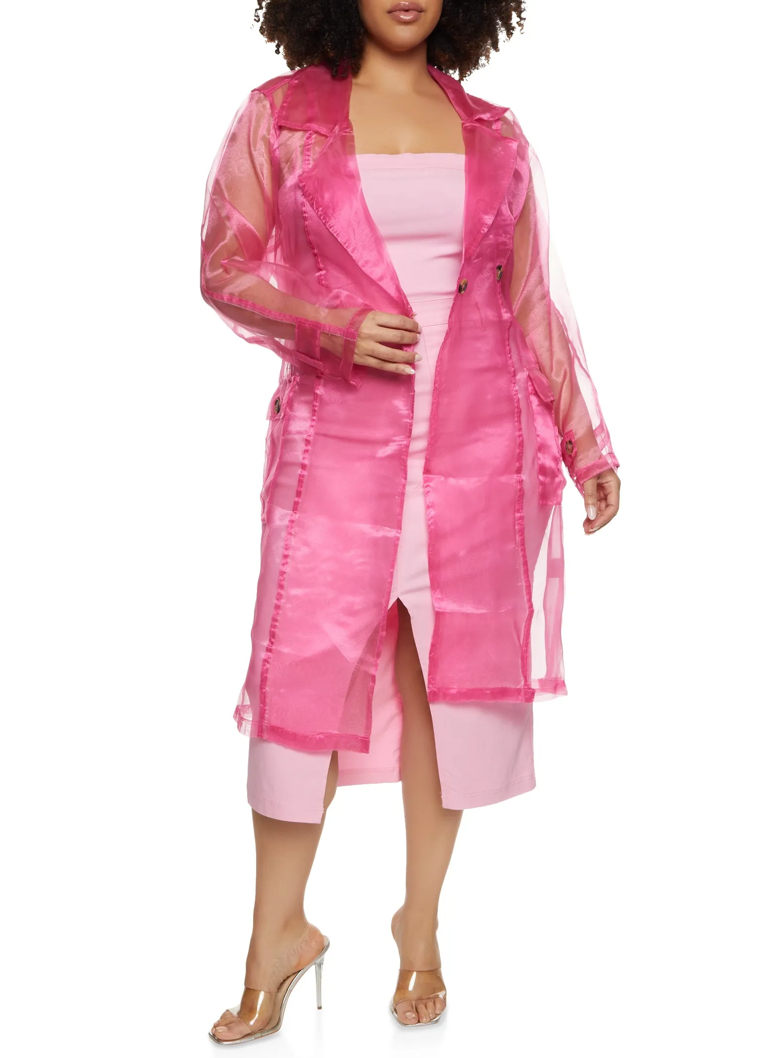 Plus Size Organza Trench Coat sold by Rainbow product image thumbnail 2