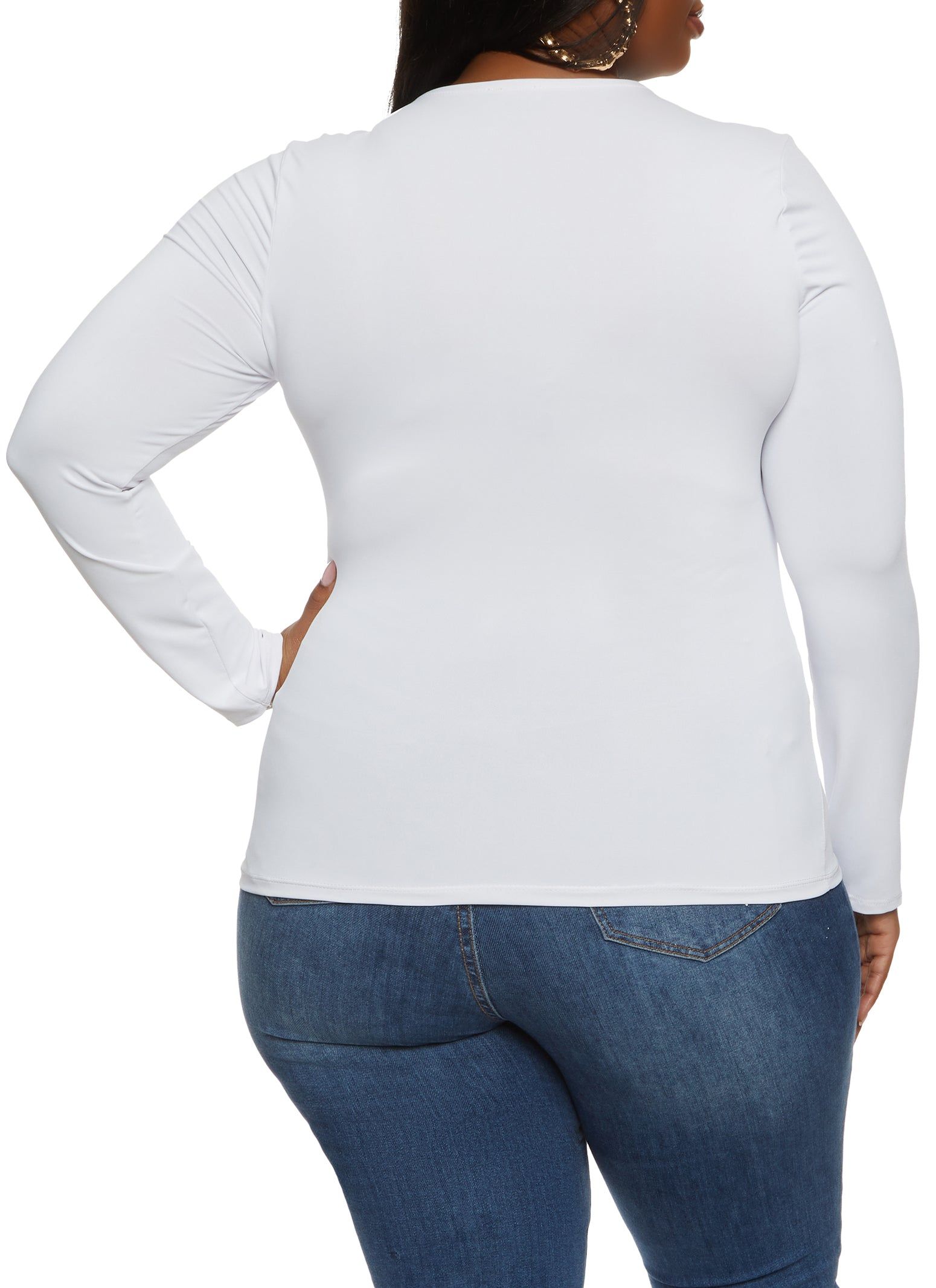 Plus Size Crew Neck Long Sleeve Top sold by Rainbow product image thumbnail 2