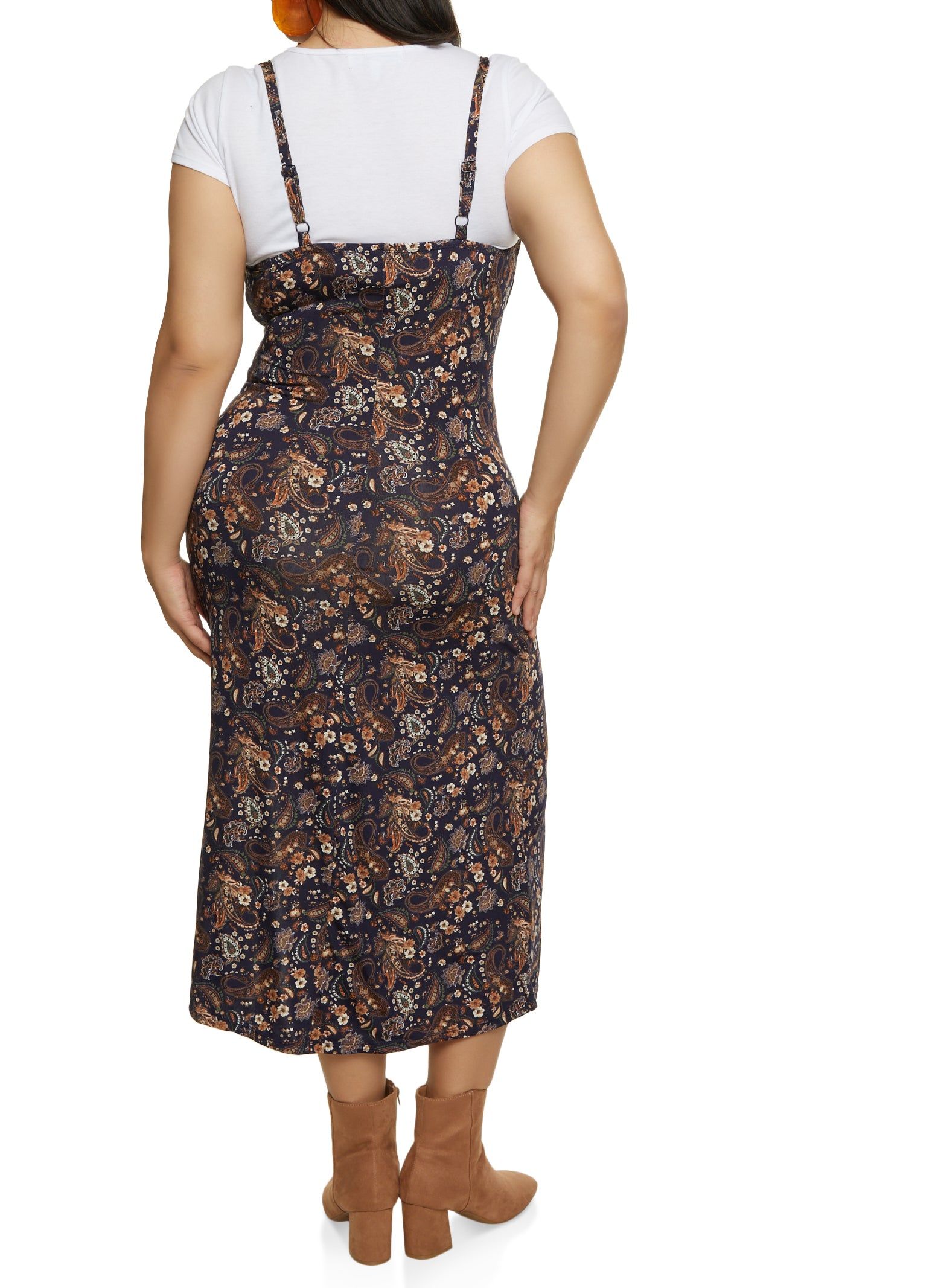 Plus Size Paisley Print Cami Dress with Tee sold by Rainbow product image thumbnail 3