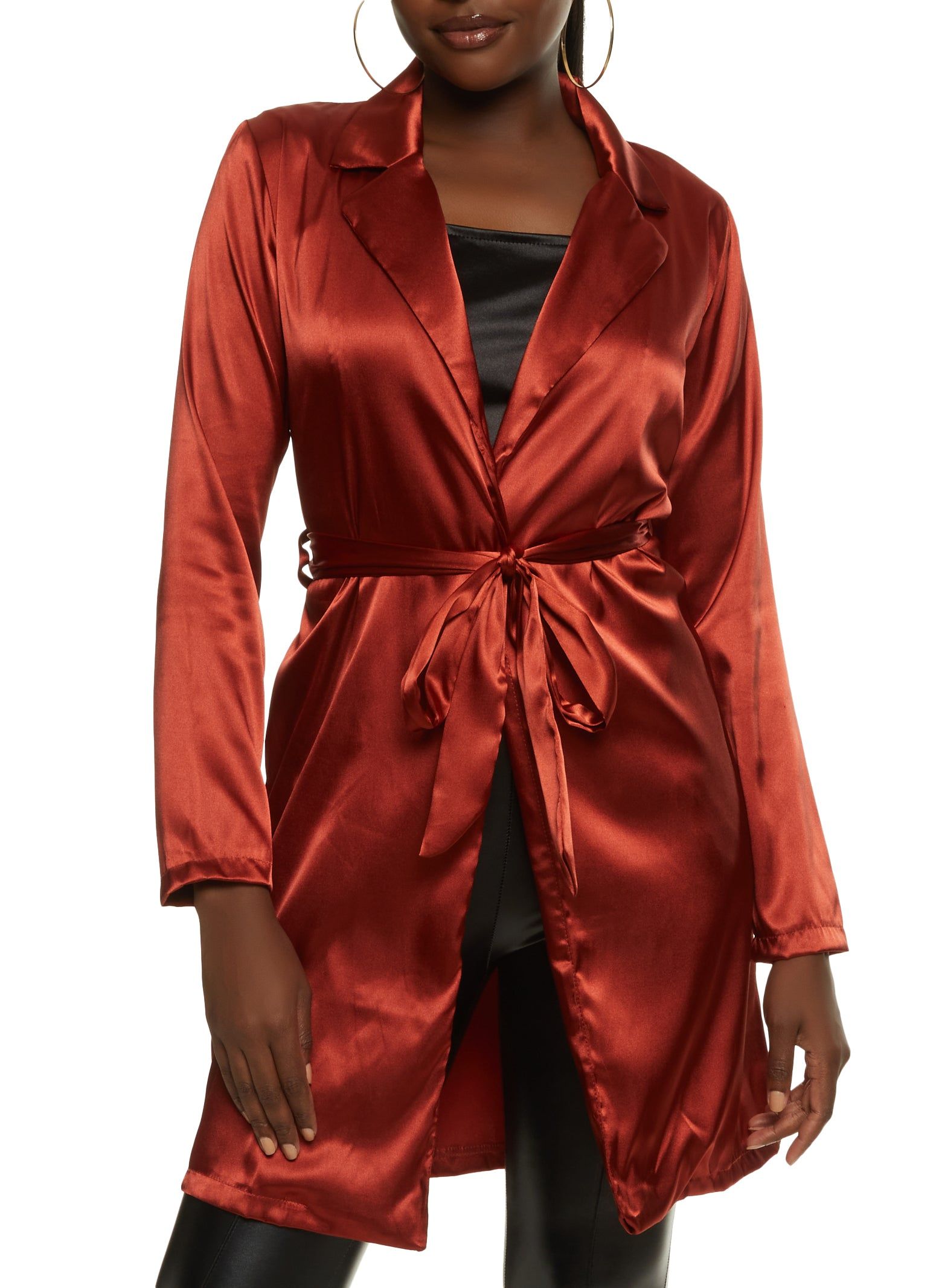 Long Sleeve Belted Wrap Coat sold by Rainbow product image thumbnail 2