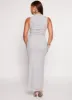 Haute Monde Mesh High Cowl Neck Side Slit Maxi Dress sold by Rainbow