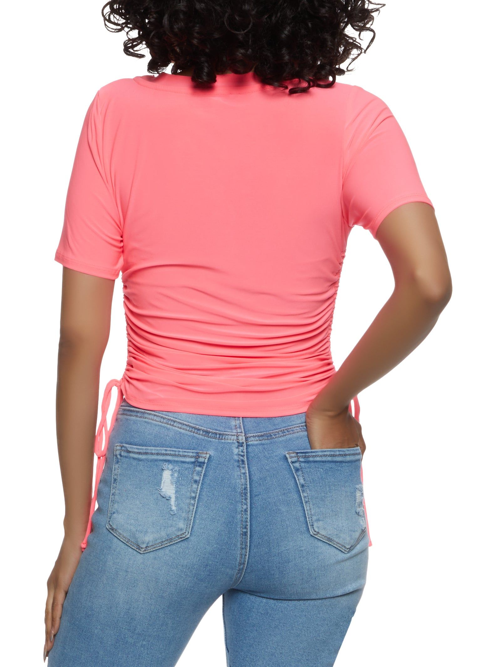 Ruched Side Short Sleeve Tee sold by Rainbow product image thumbnail 2
