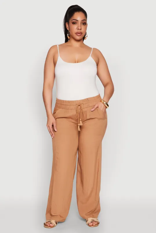 Plus Size Tassel Drawstring Pants sold by Rainbow