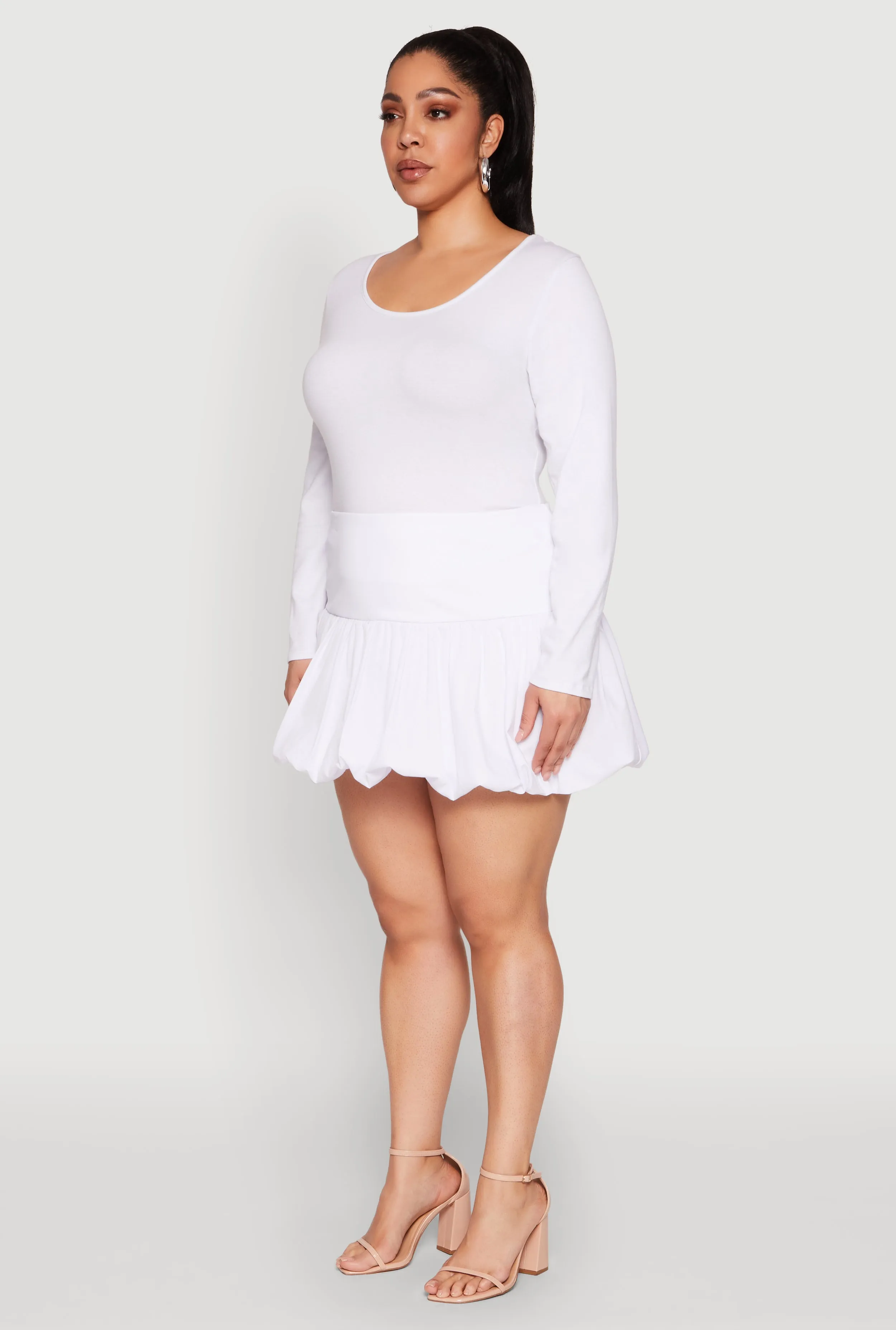 Plus Size Bubble Hem Mini Skirt sold by Rainbow product image thumbnail 3
