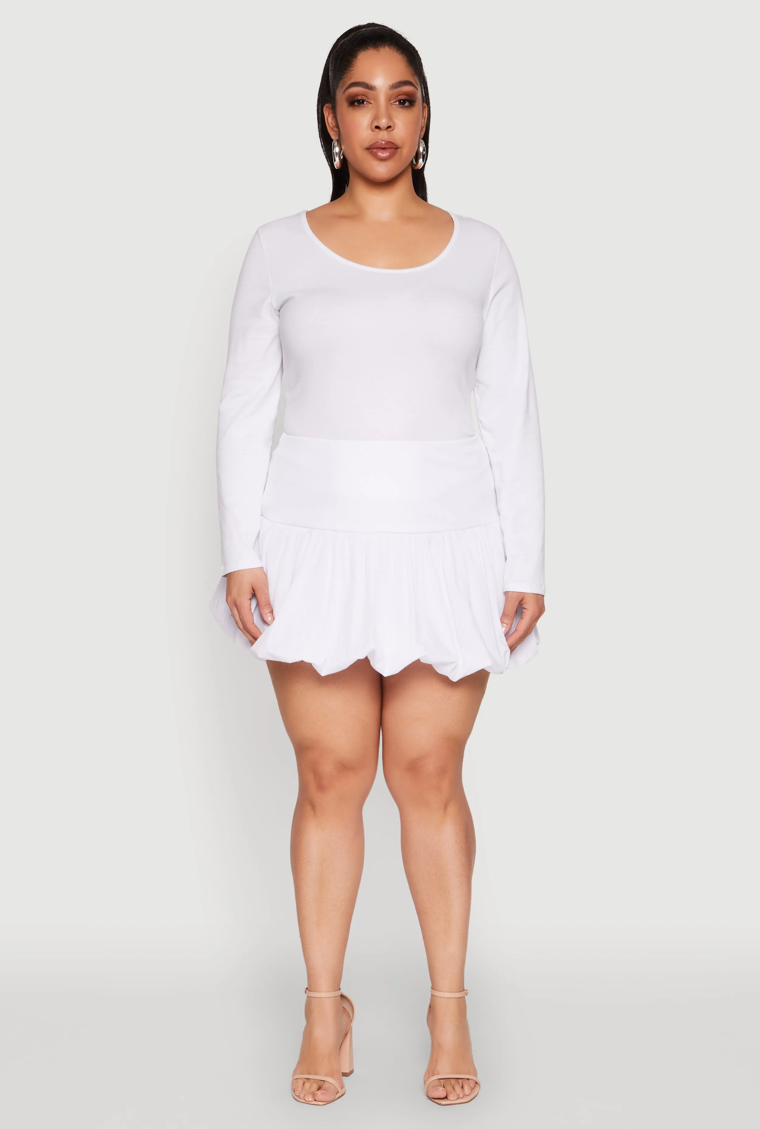 Plus Size Bubble Hem Mini Skirt sold by Rainbow product image thumbnail 2