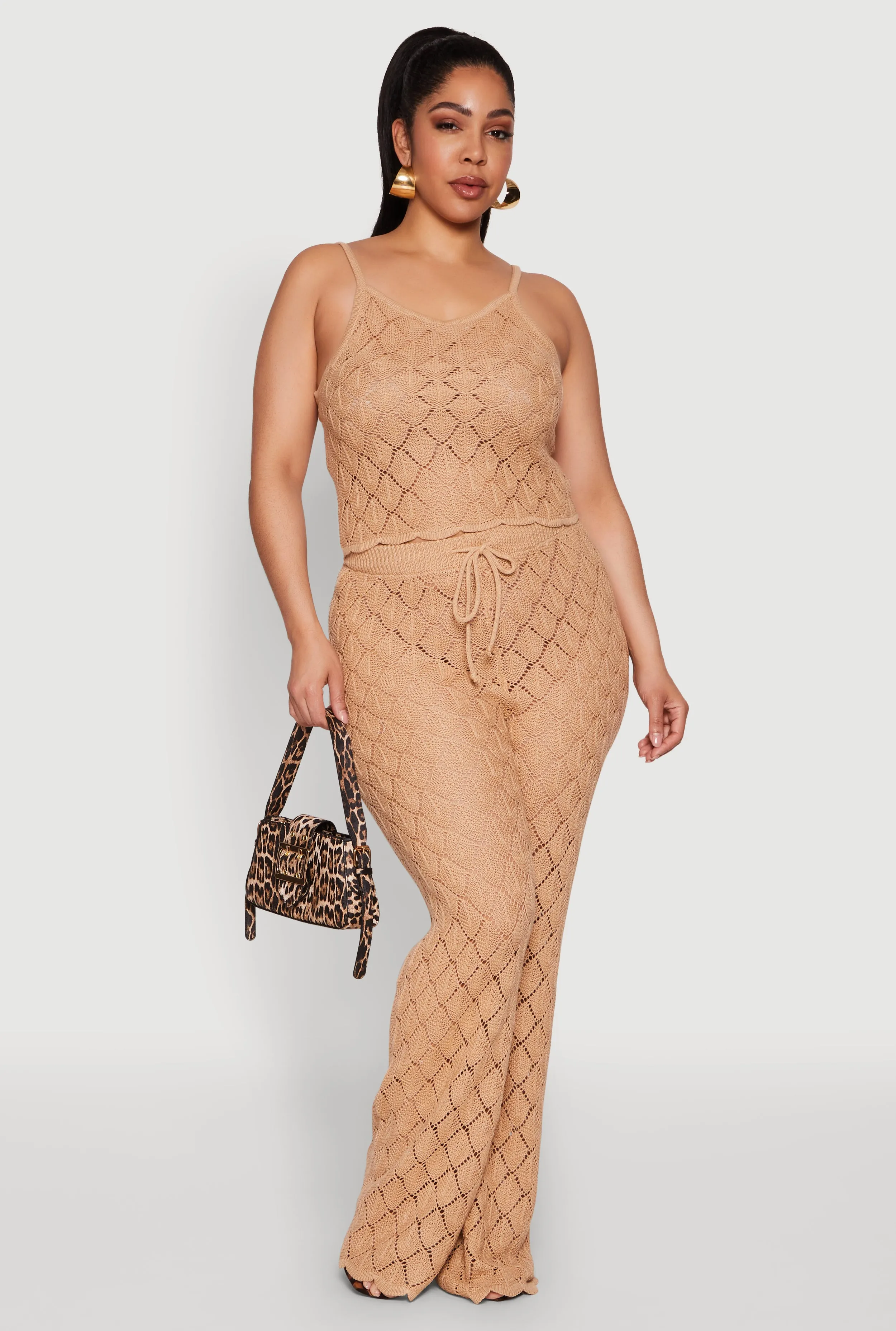 Plus Size Crochet Diamond Knit Cami sold by Rainbow product image thumbnail 2