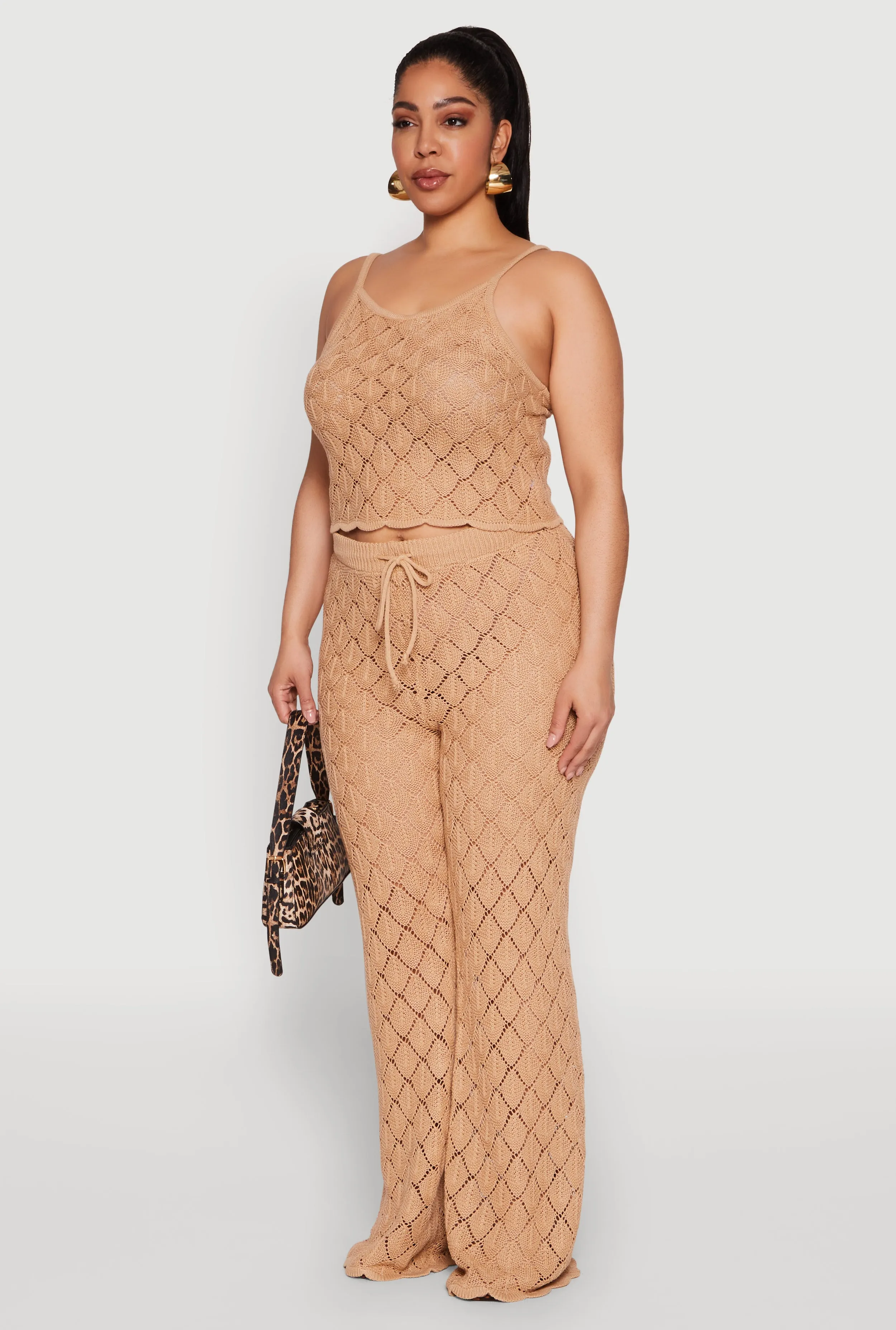 Plus Size Crochet Diamond Knit Cami sold by Rainbow product image thumbnail 5