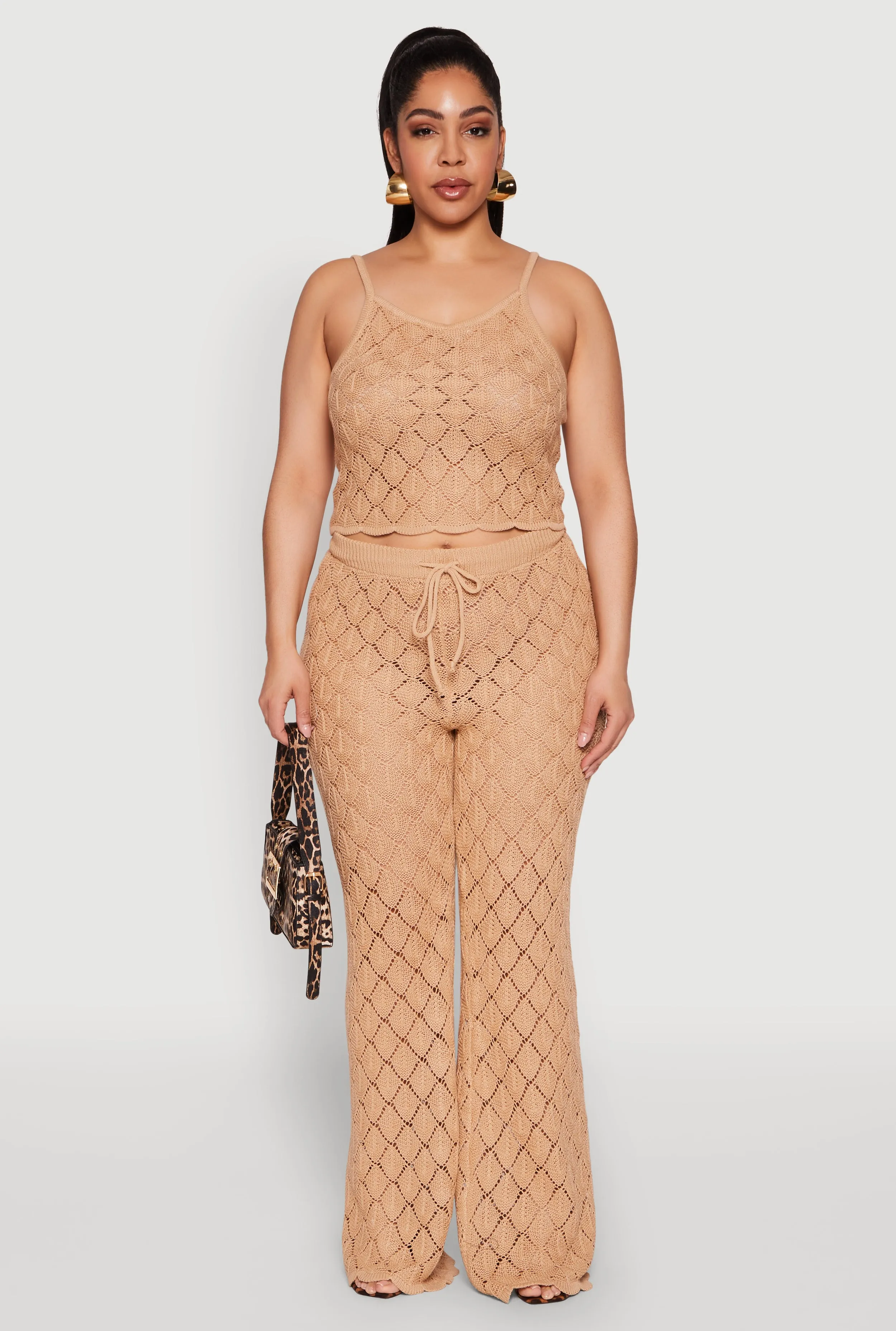 Plus Size Crochet Diamond Knit Cami sold by Rainbow product image thumbnail 3