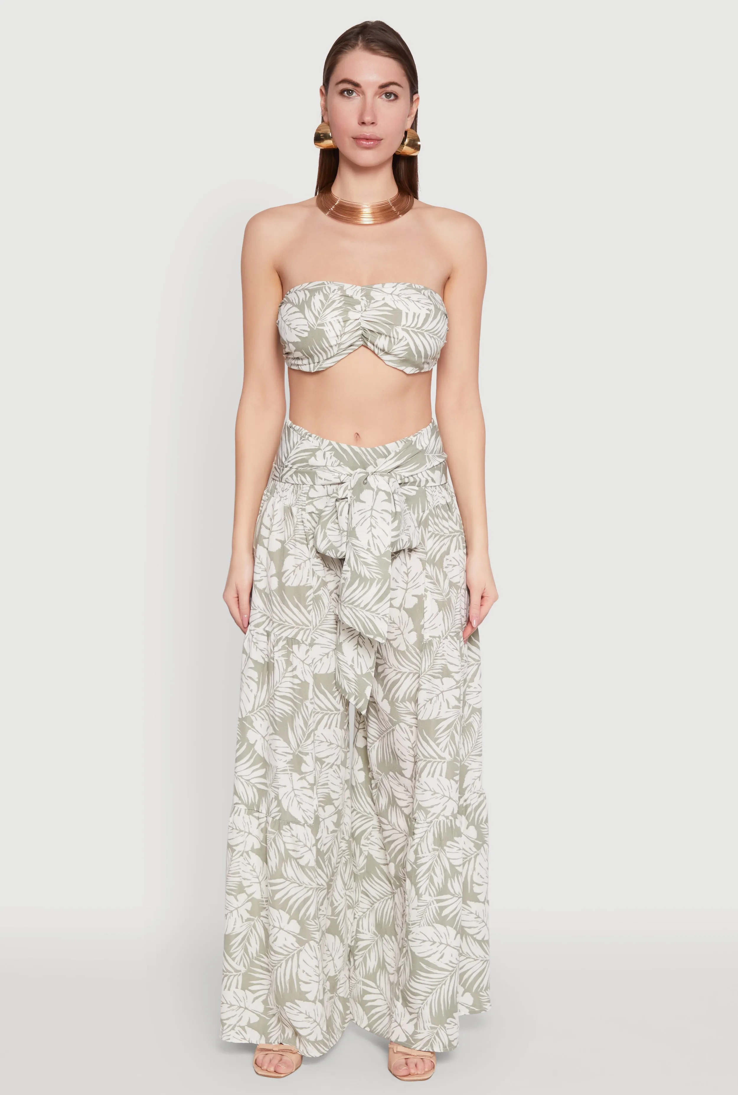 Airy Tie Front Tiered Leg Palazzo Pants sold by Rainbow product image thumbnail 2