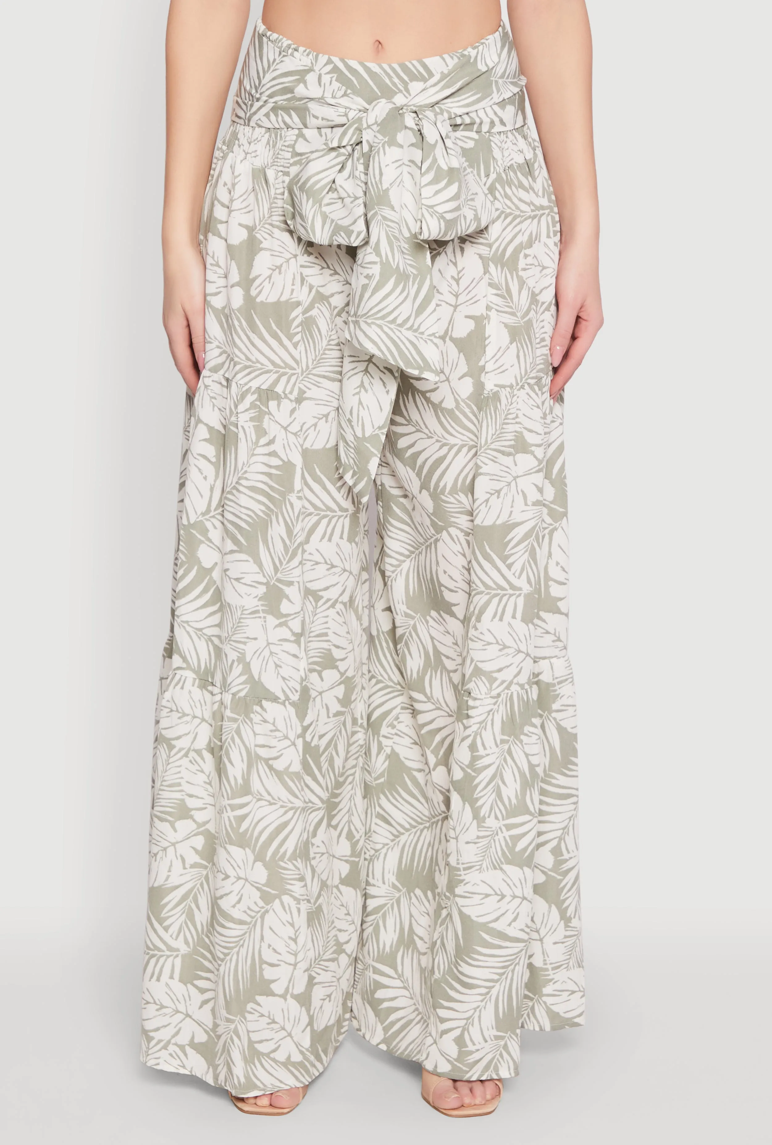 Airy Tie Front Tiered Leg Palazzo Pants sold by Rainbow product image thumbnail 3