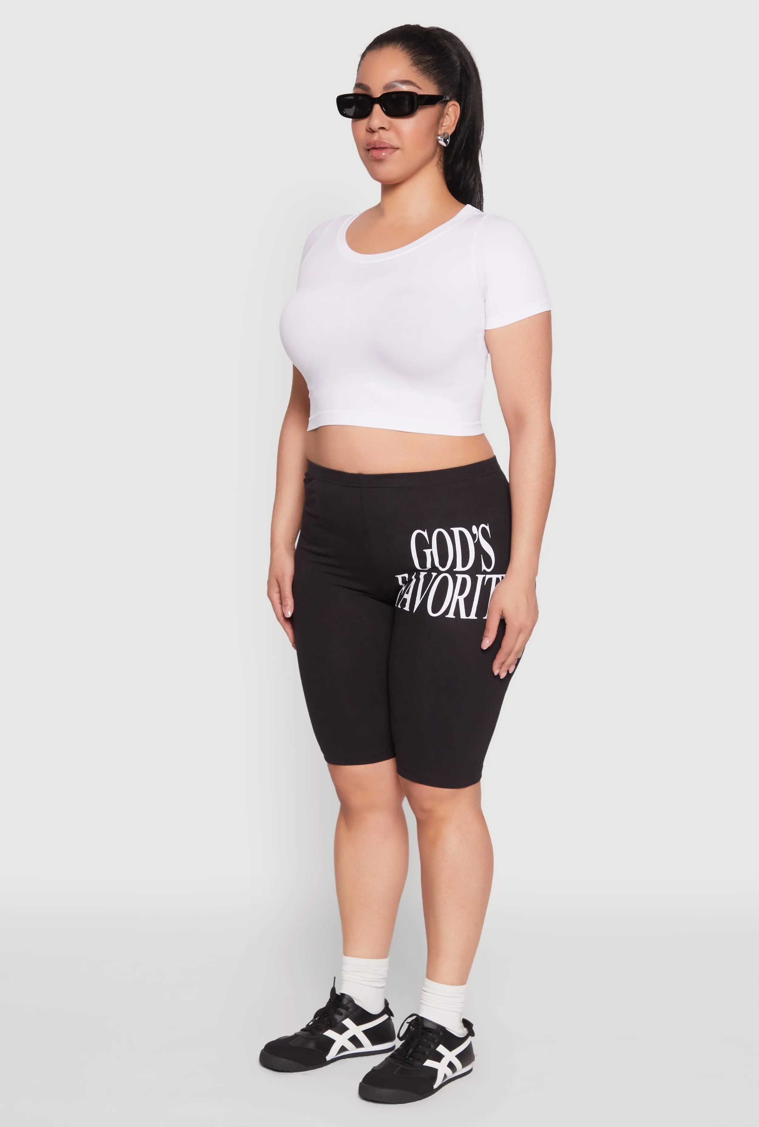 Plus Size Gods Favorite Graphic Biker Shorts sold by Rainbow product image thumbnail 3