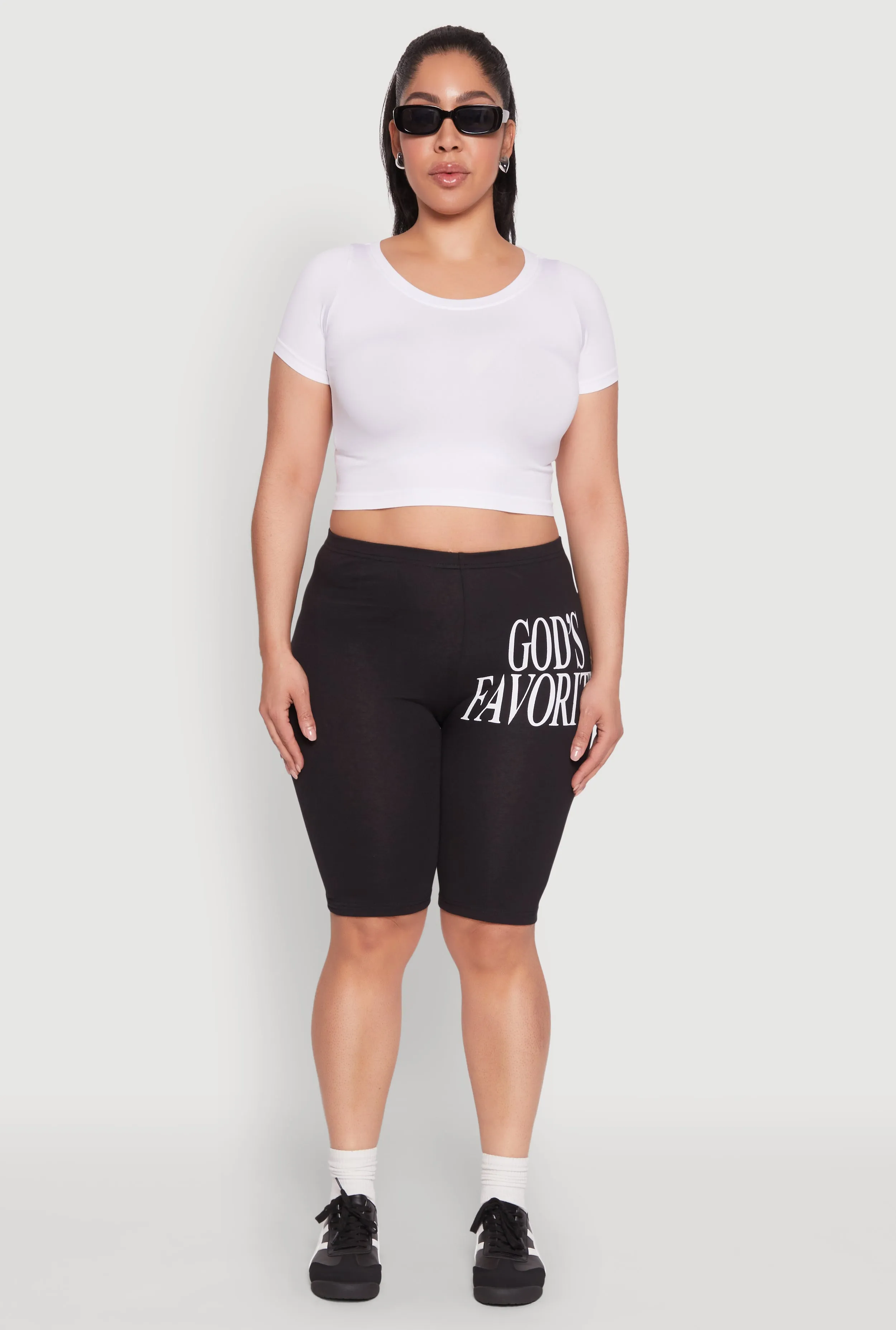 Plus Size Gods Favorite Graphic Biker Shorts sold by Rainbow product image thumbnail 2