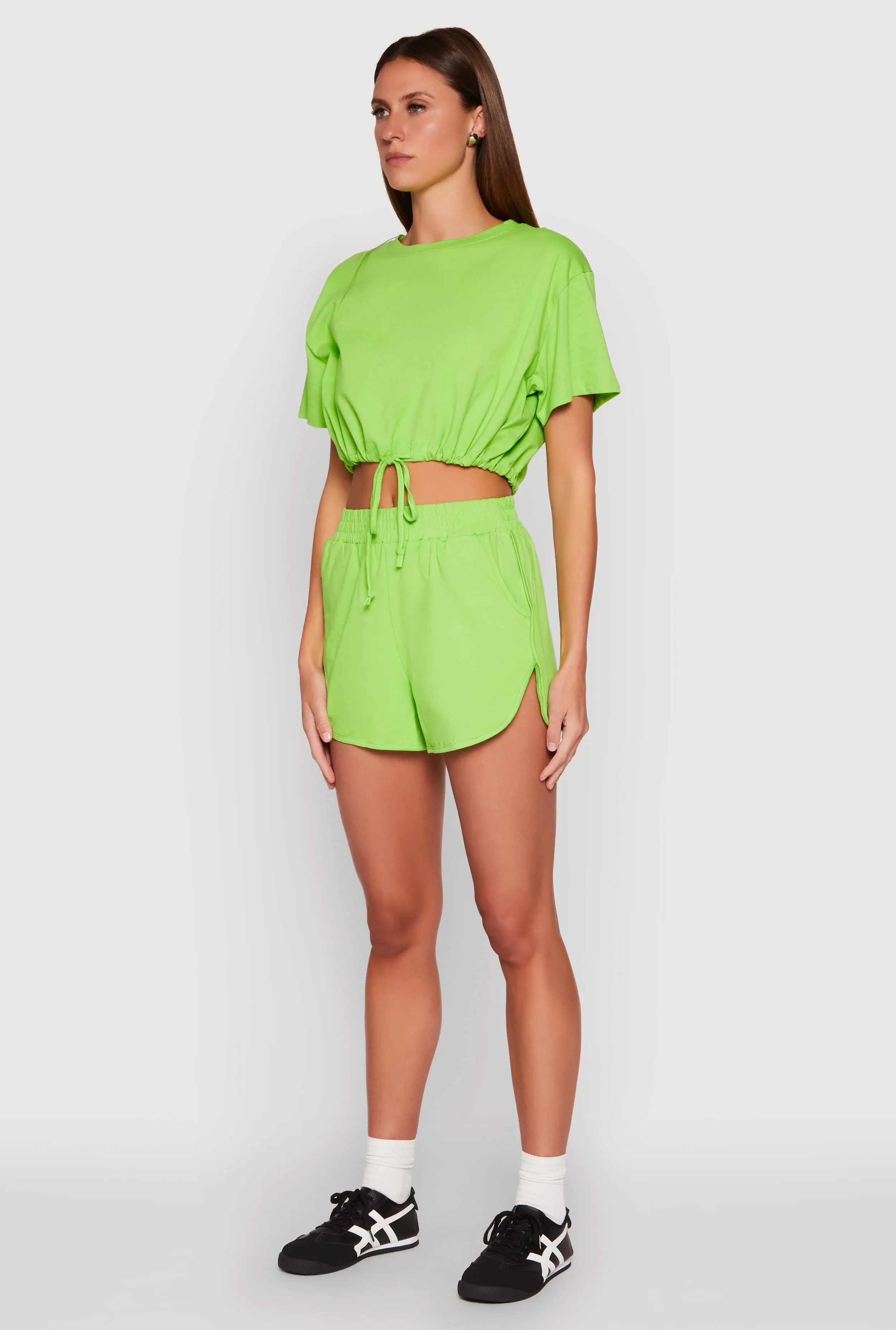 Daisy Short Sleeve Drawstring Hem Crop Top sold by Rainbow product image thumbnail 5
